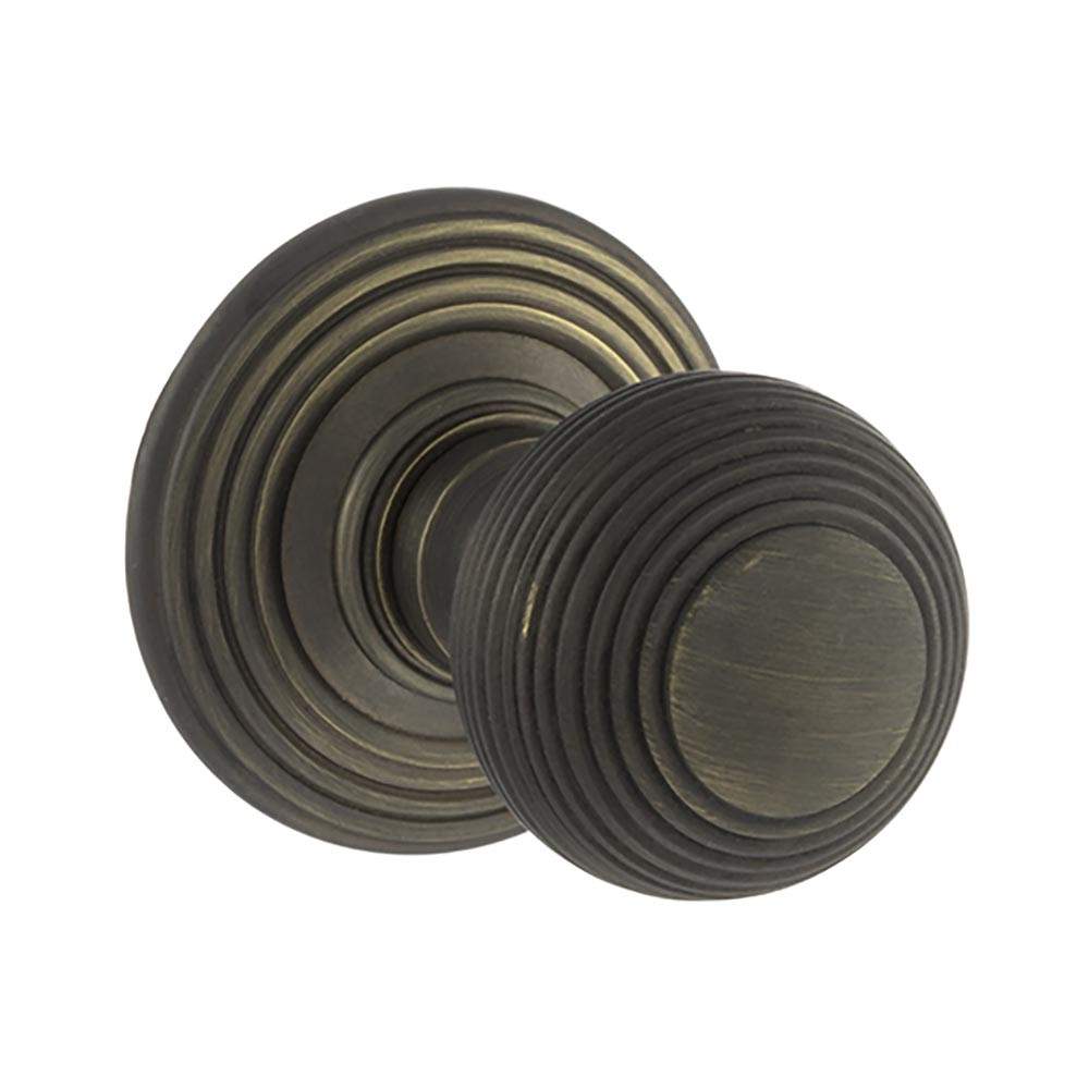 Atlantic Old English Ripon Solid Brass Reeded Mortice Knob on Concealed Fix Rose - Urban Bronze Atlantic UK OE50RMKUB | Compare The Build