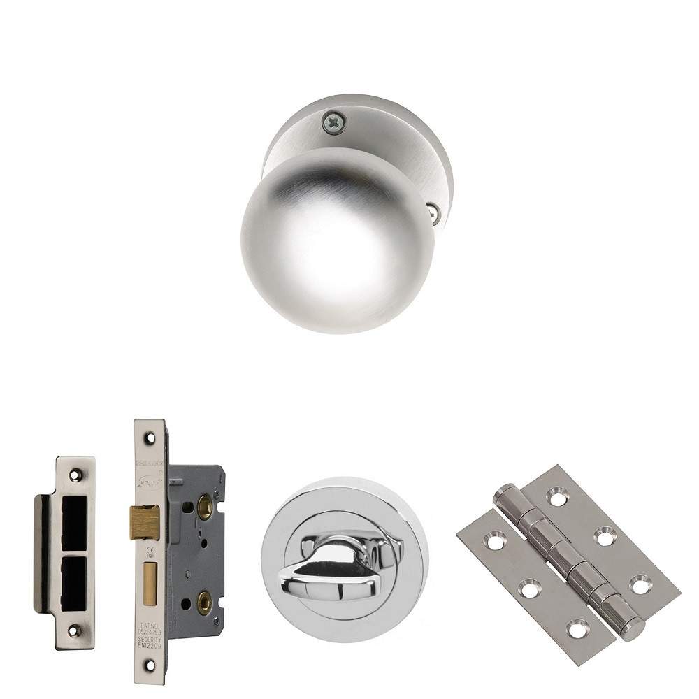 XL Joinery Elbe Satin Chrome Bathroom Lock Door Handle Pack - 65mm ELBEBP65 Price Comparisons | Compare The Build