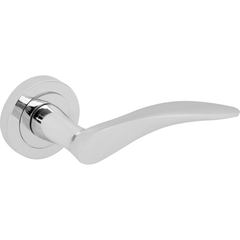 Clove Lever on Rose Door Handles Polished (Pair) in Chrome Price Comparisons | Compare The Build