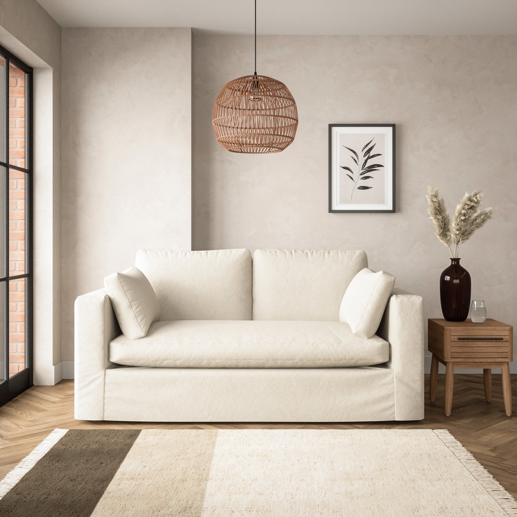 Alnwick 2 Seater Sofa Soft Cotton White Sand Price Comparisons | Compare The Build