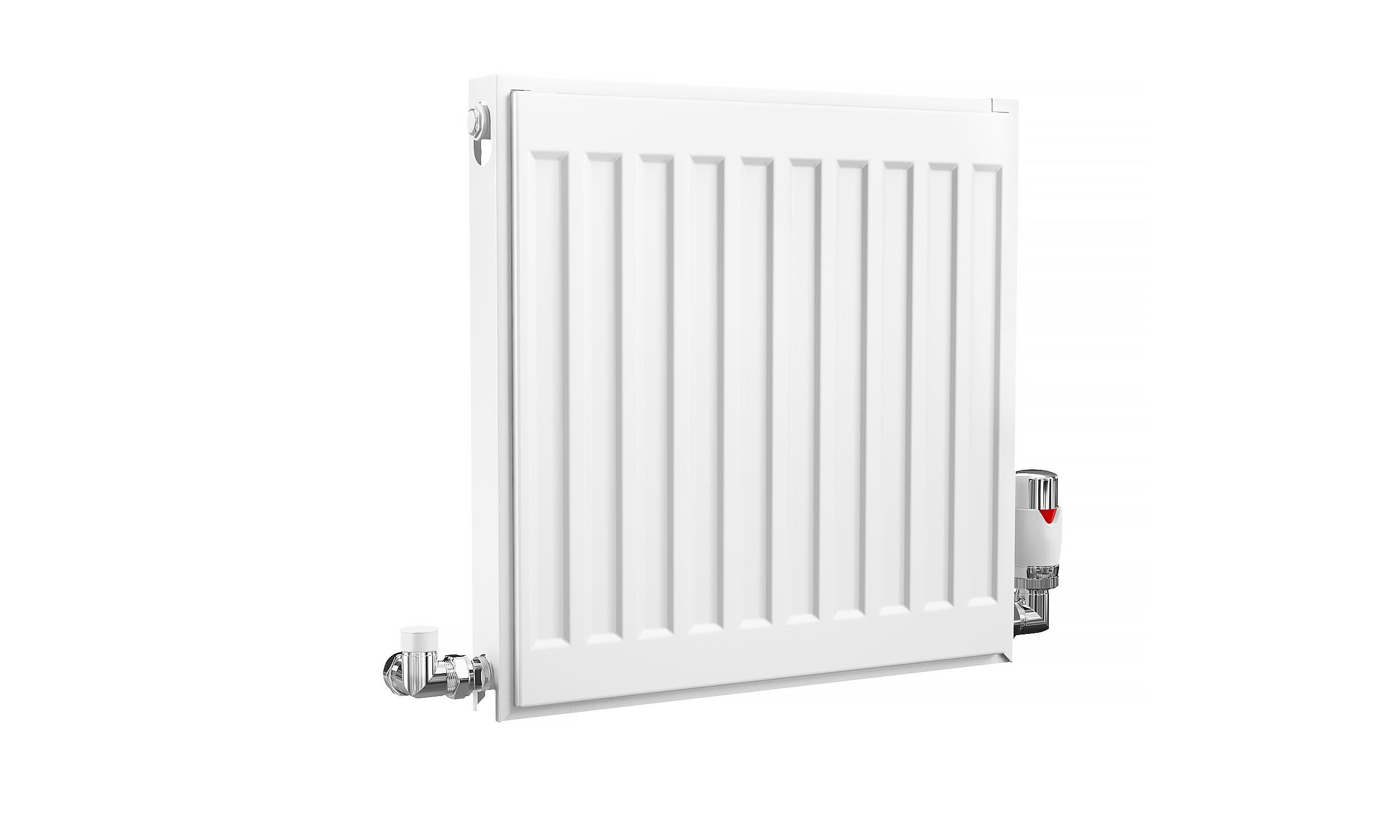 Kartell K-Rad Compact Horizontal Radiator, White, 400mm x 400mm - Single Panel, Single Convector | Compare The Build