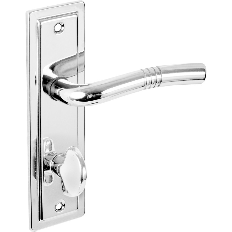 Urfic Nevada Door Handles Bathroom Polished (Pair) in Chrome | Compare The Build