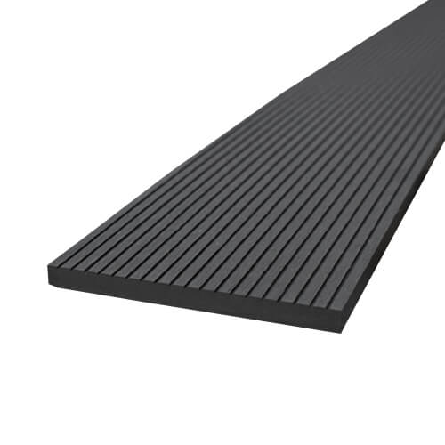 Standard Woodgrain / Grooved Composite Decking Side Cover Trim - 144mm x 12mm x 3660mm Mid Grey Price Comparisons | Compare The Build