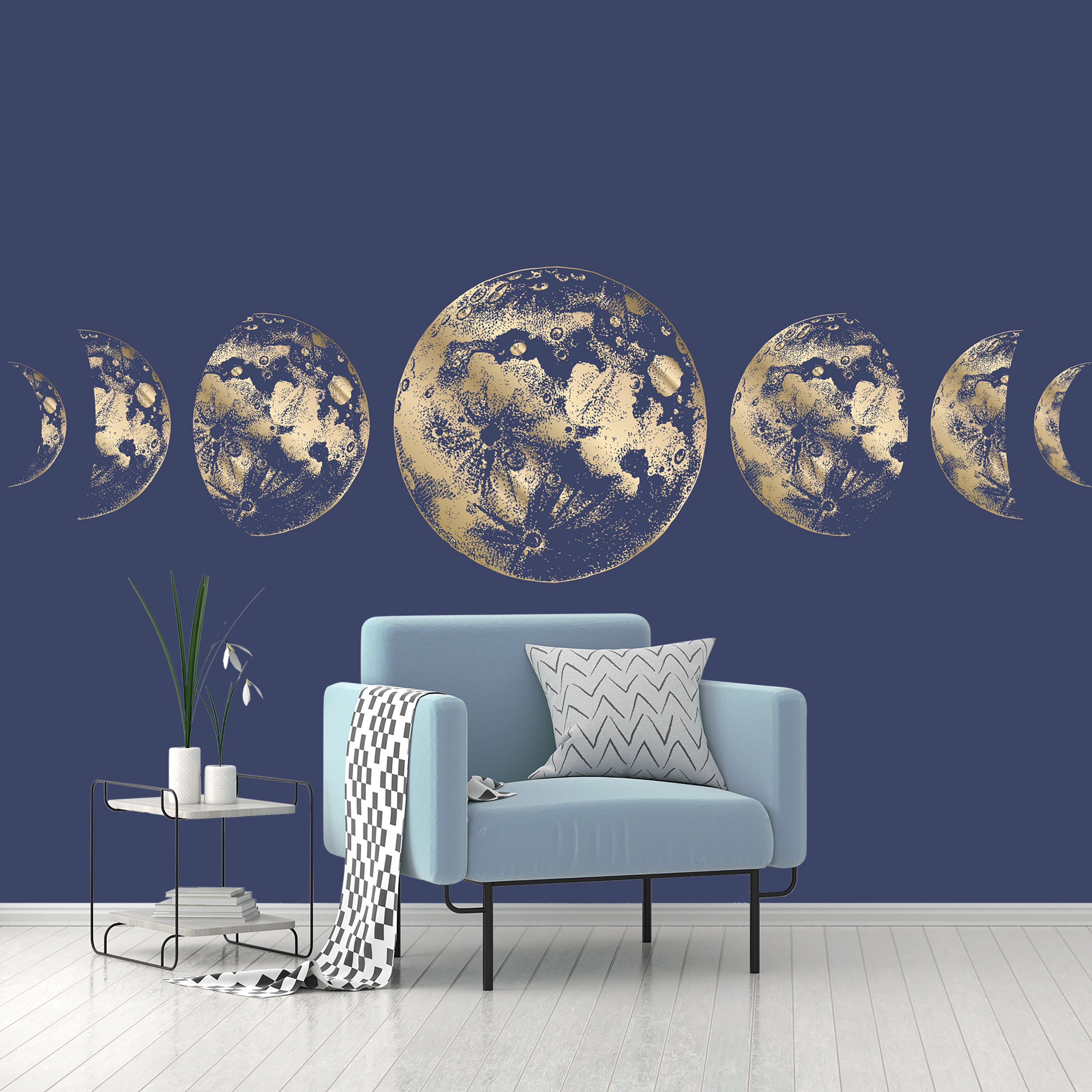 Moon Navy Mural Blue Price Comparisons | Compare The Build