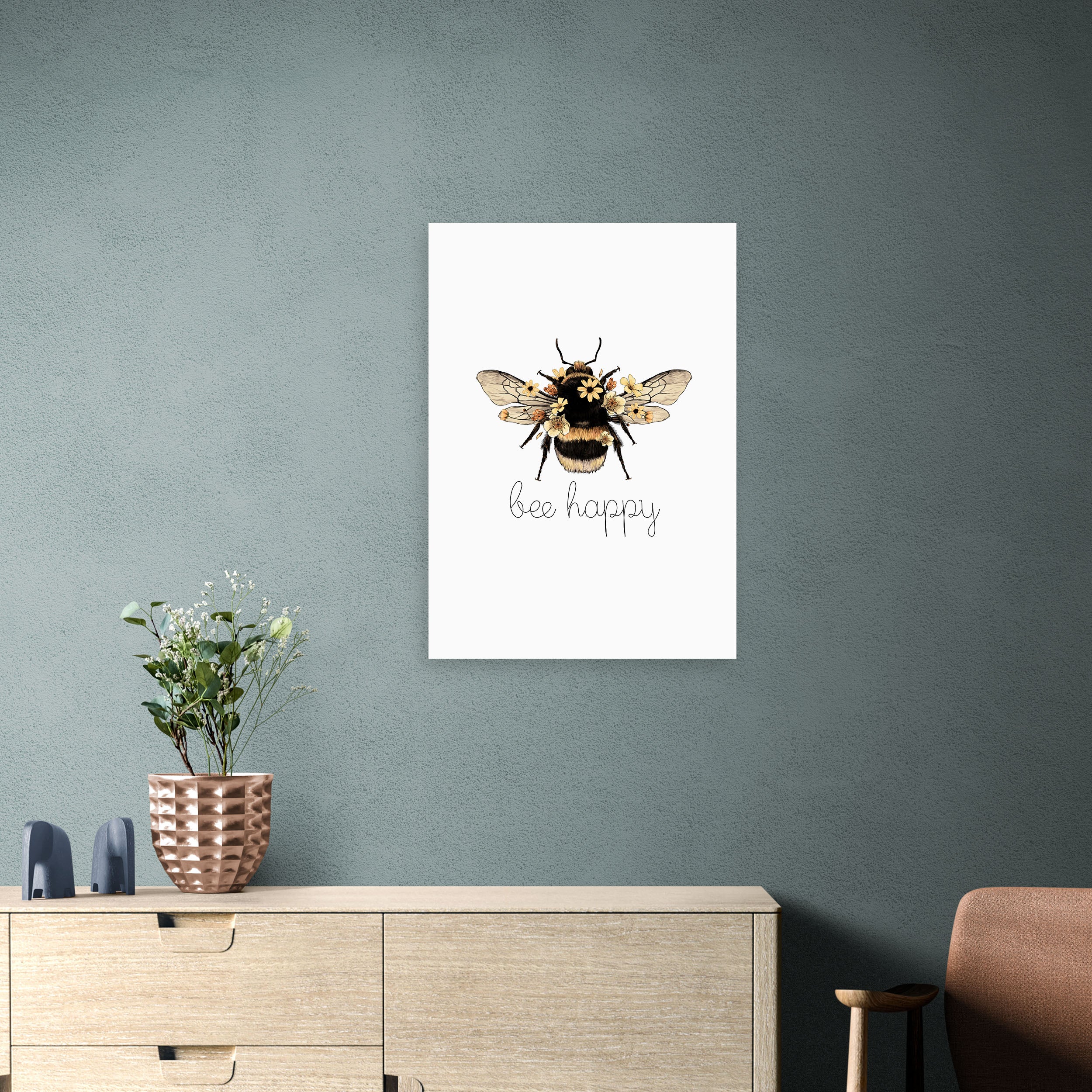 East End Prints Bee Happy Print Natural | Compare The Build