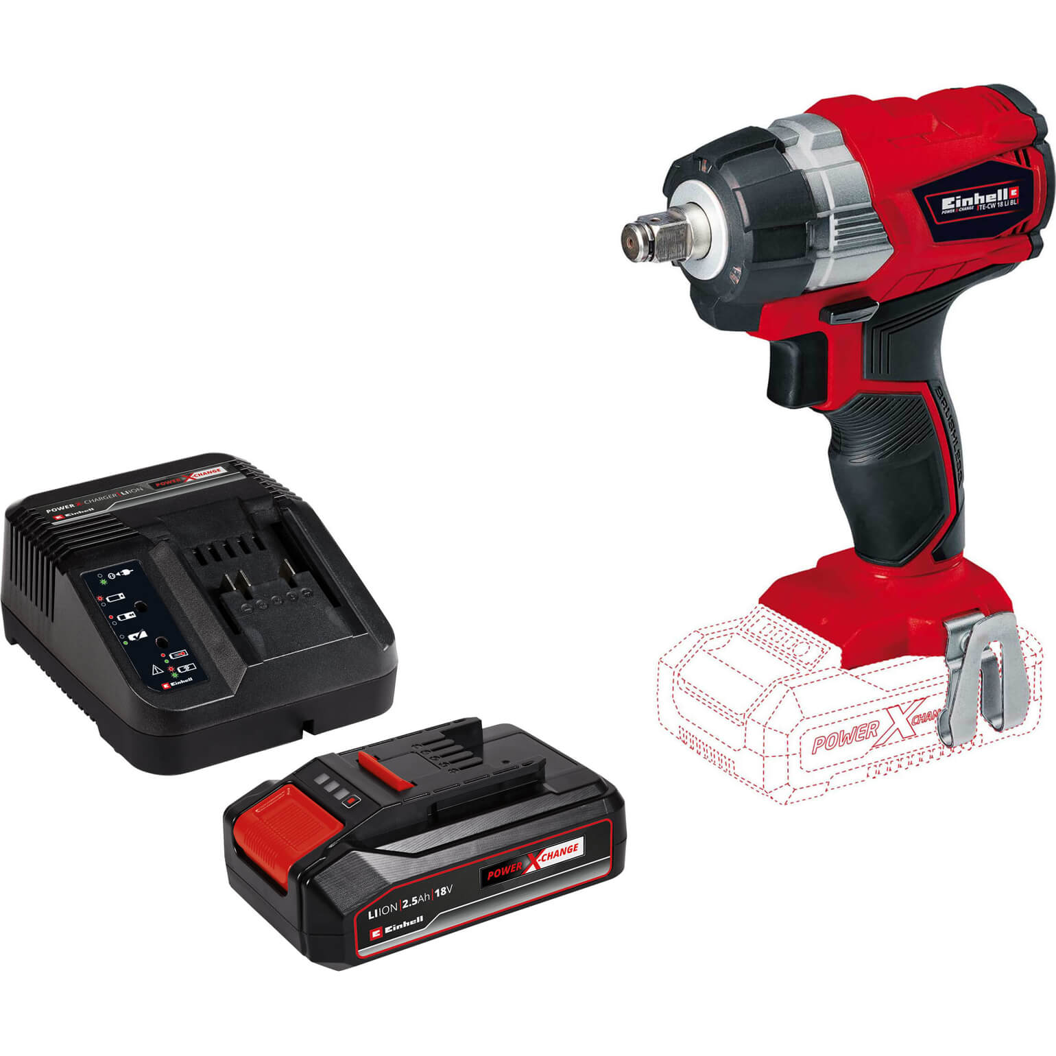 Einhell TE-CW 18 Li BL 18v Cordless Brushless Impact Wrench 1 x 2.5ah Li-ion Charger No Case | Compare The Build