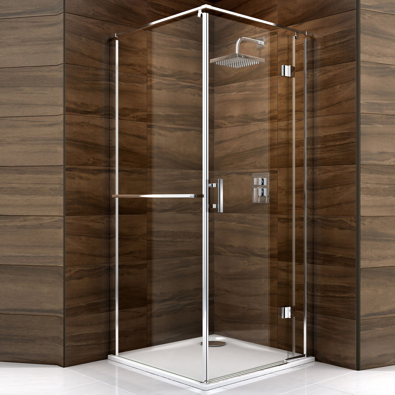 Cooke & Lewis Cascata Square Shower Enclosure, Tray & Waste With Hinged Door (W)800mm (D)800mm Price Comparisons | Compare The Build