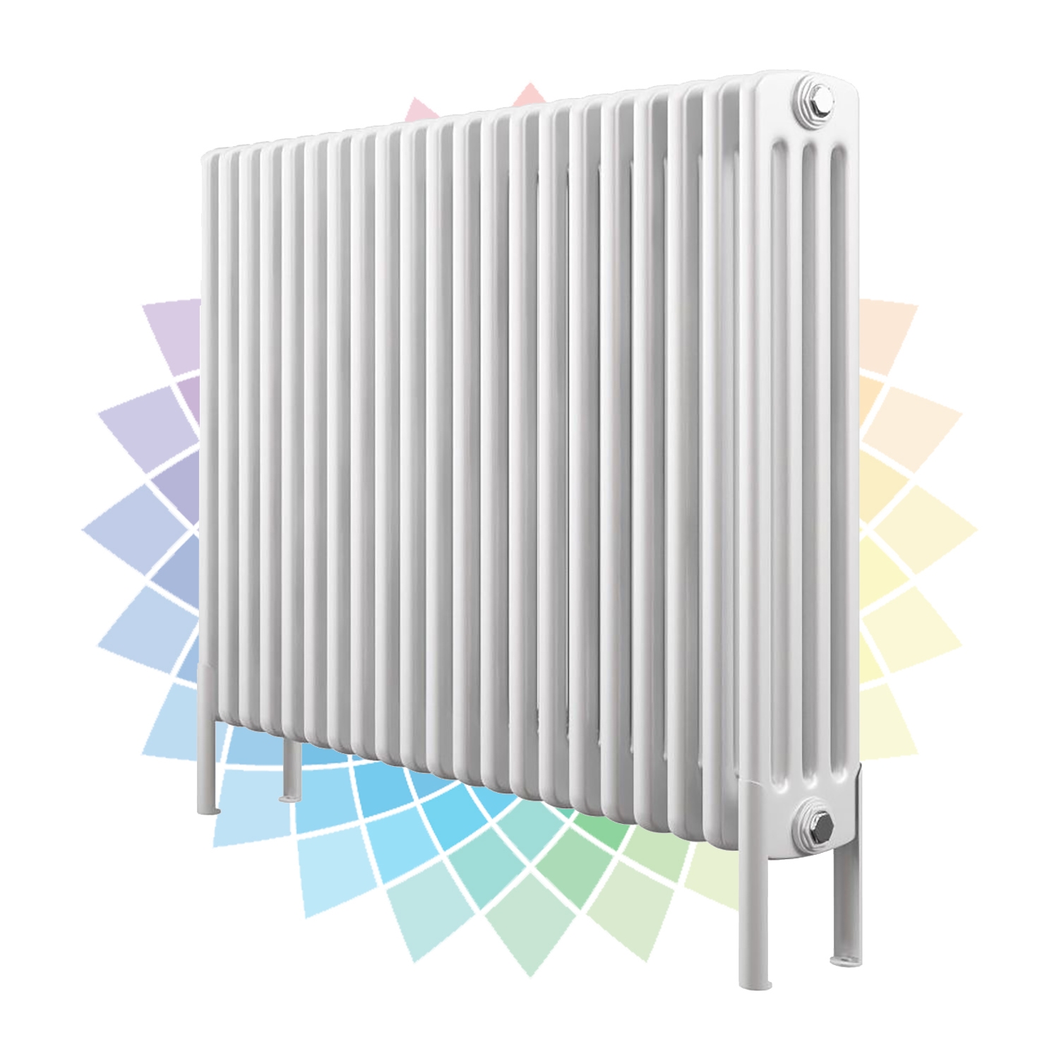 Apollo Roma 4 Column Horizontal Radiator, Custom Colour, 1000mm x 1189mm - Welded Feet | Compare The Build