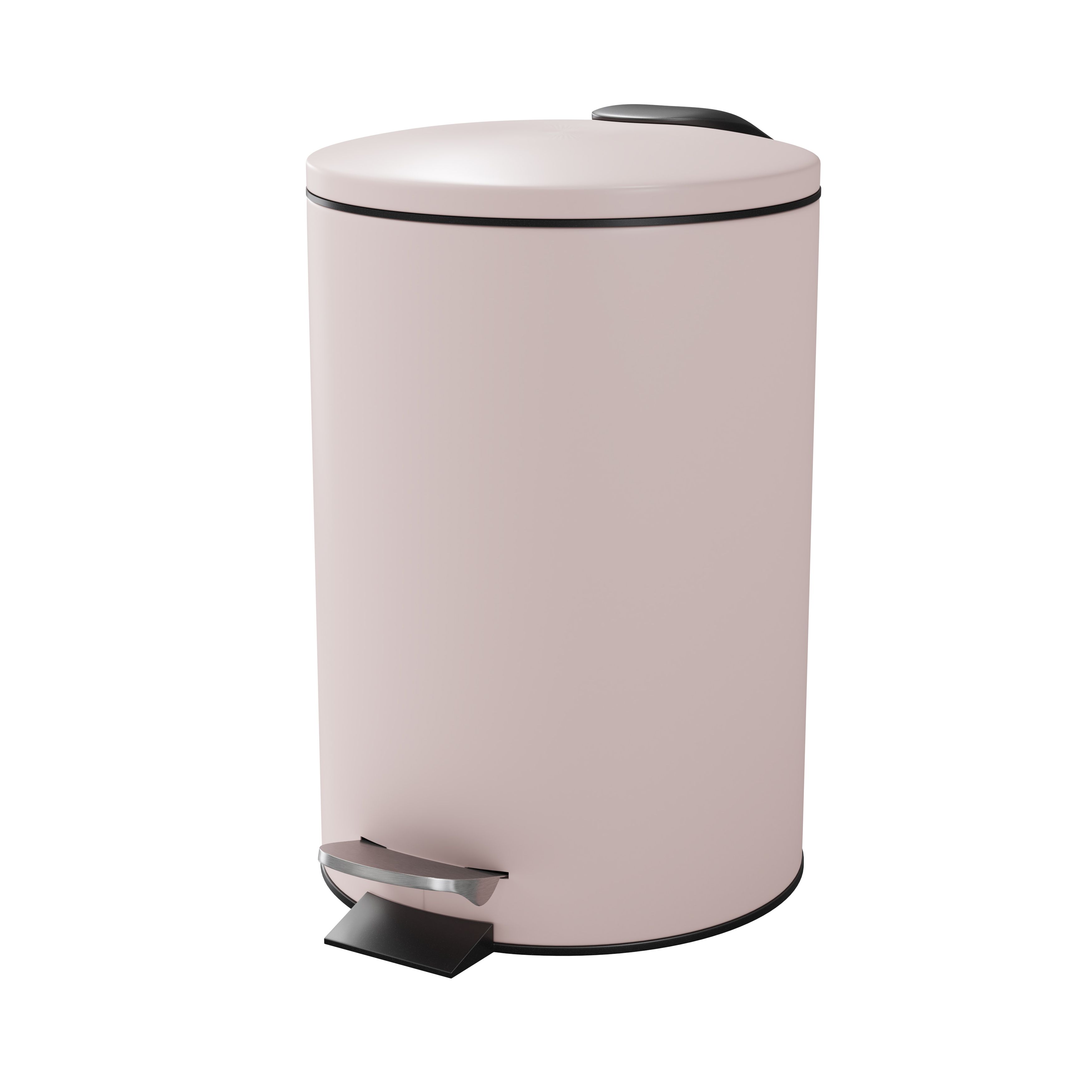 GoodHome Koros Blush Pink Steel Round Bathroom Pedal Bin, 3L Price Comparisons | Compare The Build