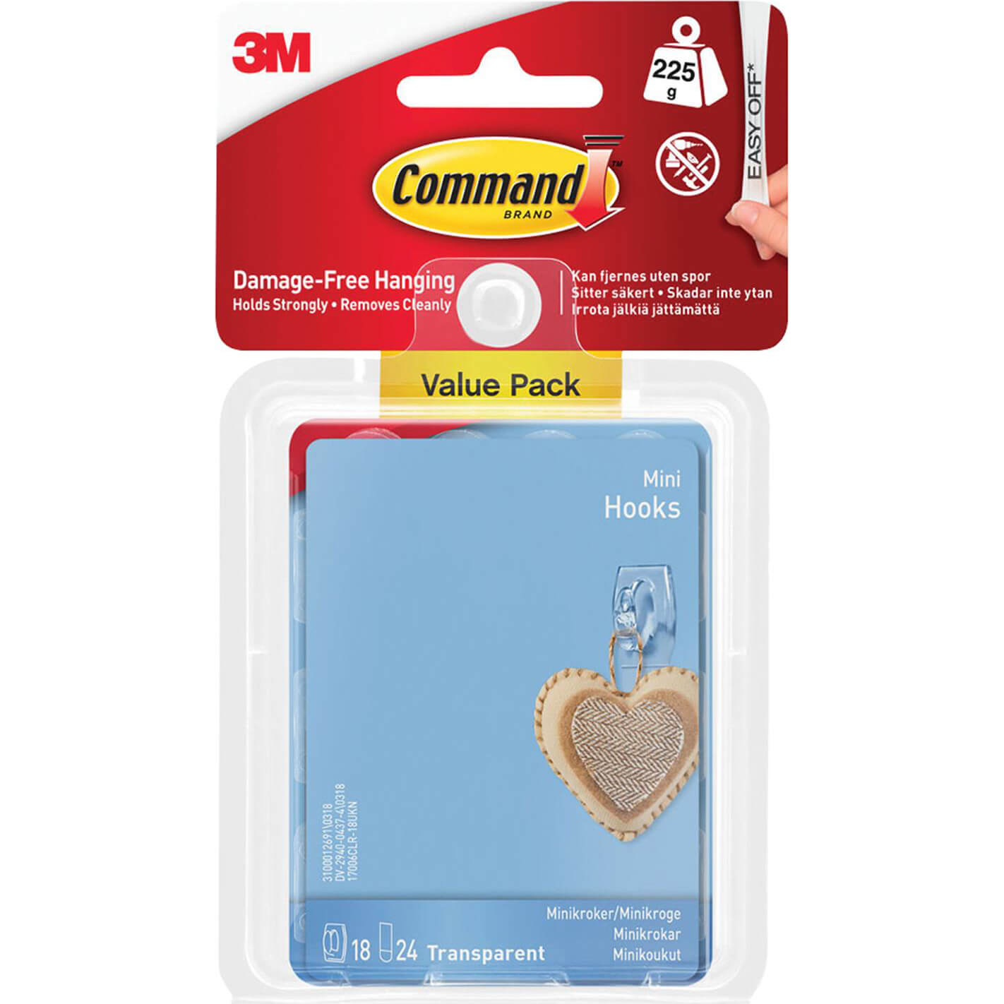 Command Adhesive Strip Mini Hooks Clear Pack of 18 Price Comparisons | Compare The Build