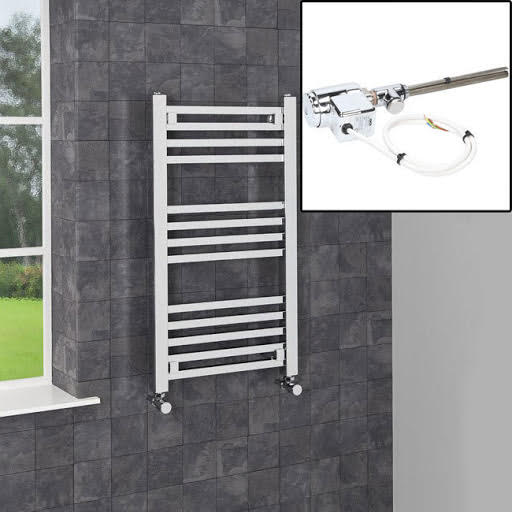 Dual Fuel Square Bar Heated Towel Rail - 800 x 450mm - Thermostatic Price Comparisons | Compare The Build