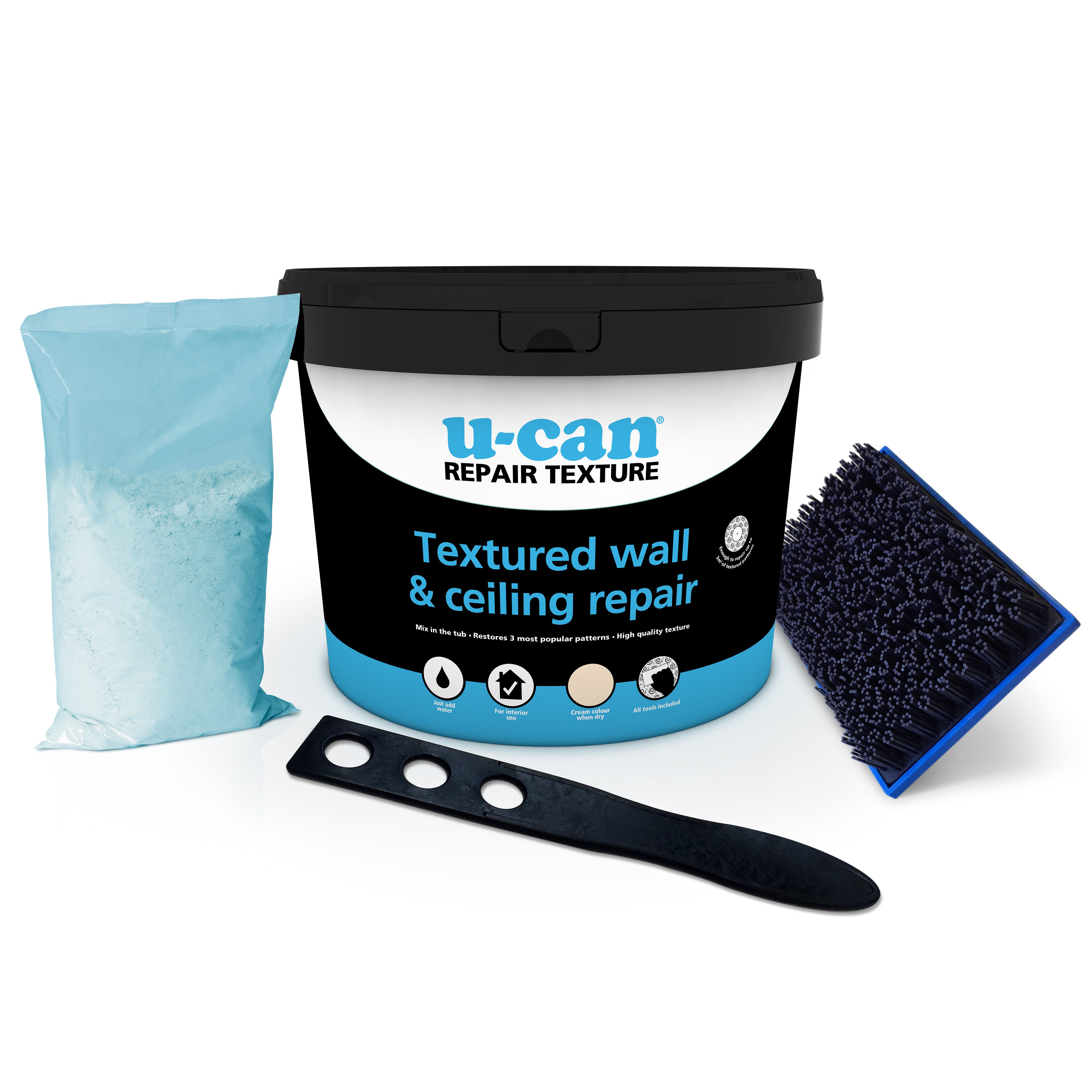 U-Can Wall & Ceiling Texture Repair Kit, 1.5Kg Tub Price Comparisons | Compare The Build