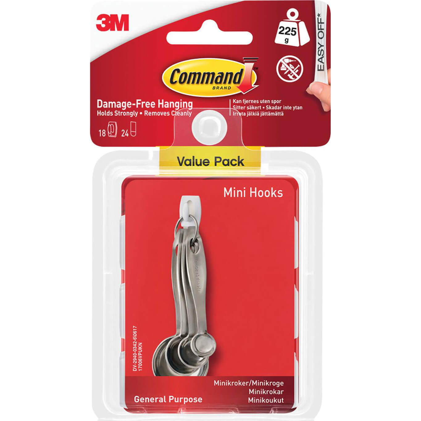 Command Adhesive Strip Mini Hooks White Pack of 18 | Compare The Build