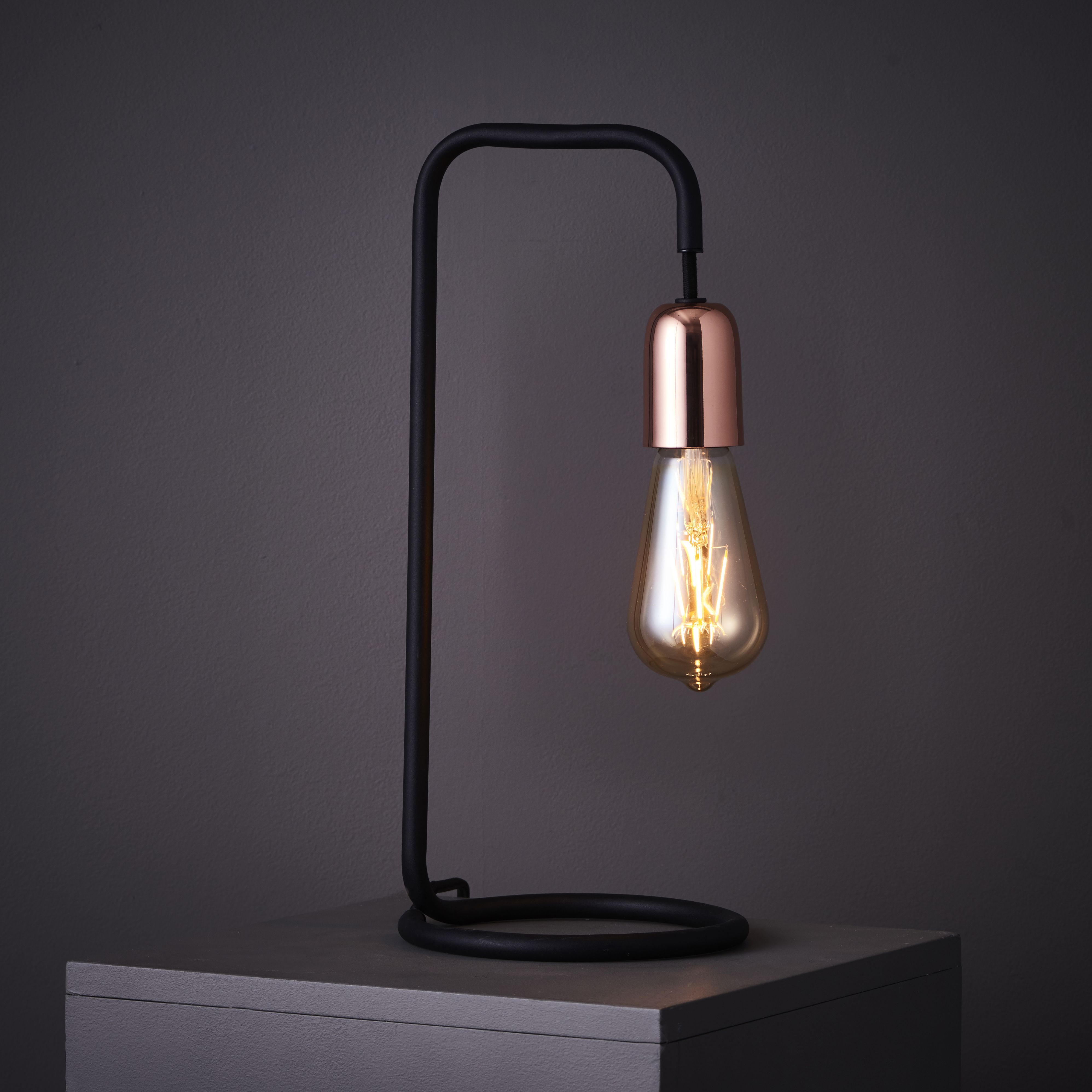 Colours Detroit Matt Black & Copper Incandescent Table Lamp Price Comparisons | Compare The Build