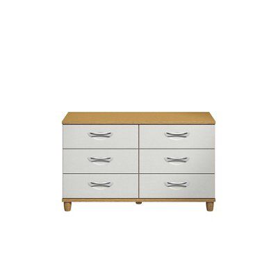 Consort Juno Textured White Oak Effect 6 Drawer Chest Of Drawers (H)710mm (W)1200mm (D)420mm Price Comparisons | Compare The Build
