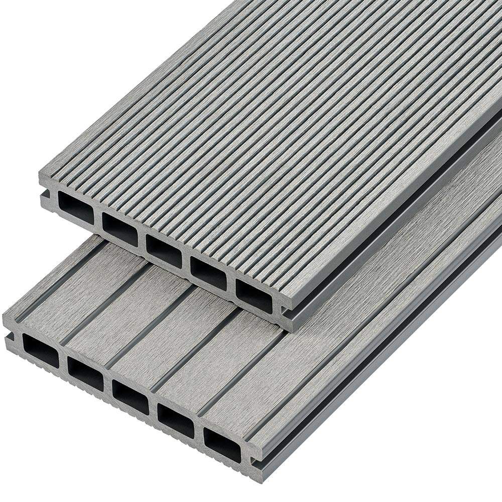 Cladco Hollow Composite Decking Board 4m - Light Grey WPCHL40 Price Comparisons | Compare The Build