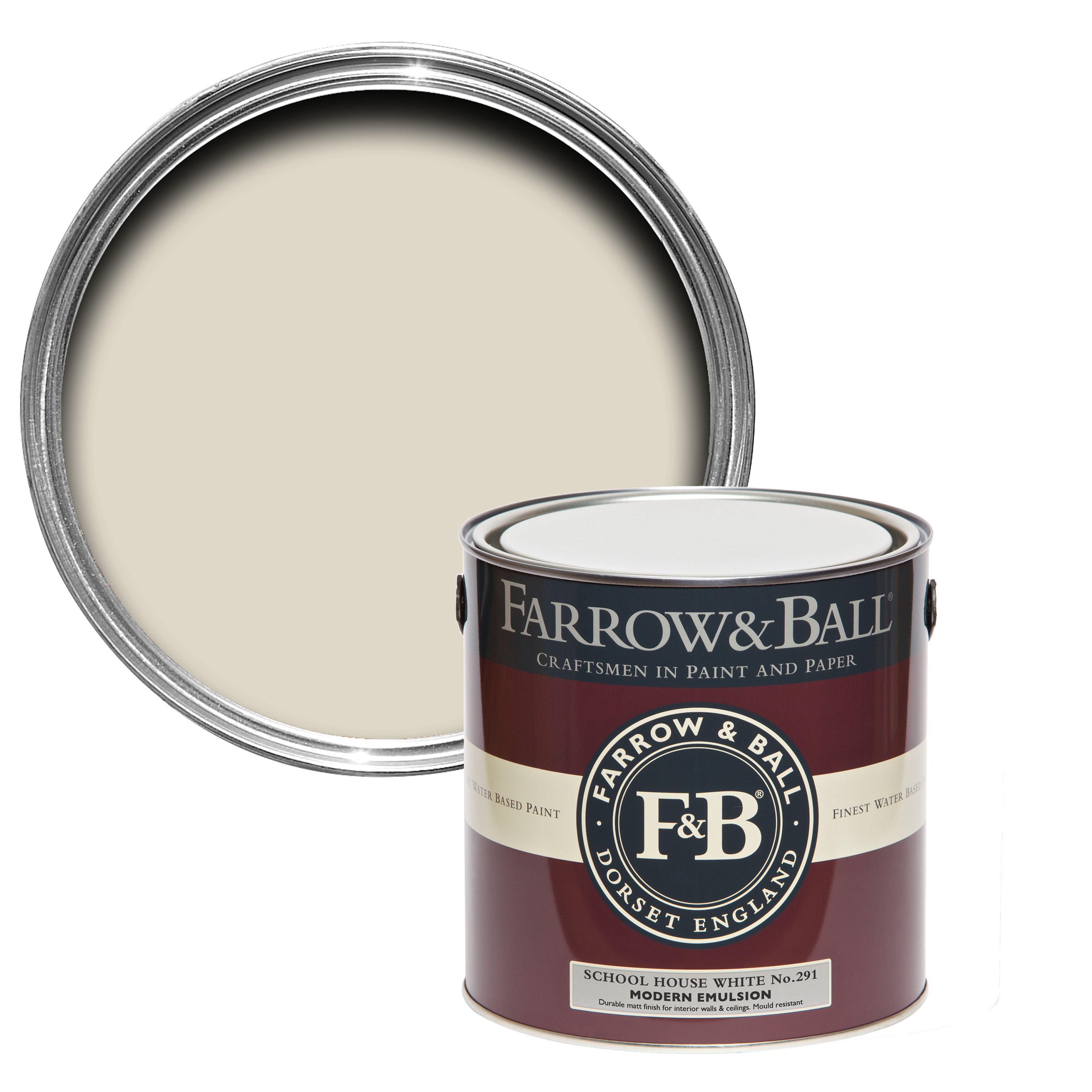 Farrow & Ball Modern School house white No.291 Matt Emulsion paint, 2.5L Price Comparisons | Compare The Build