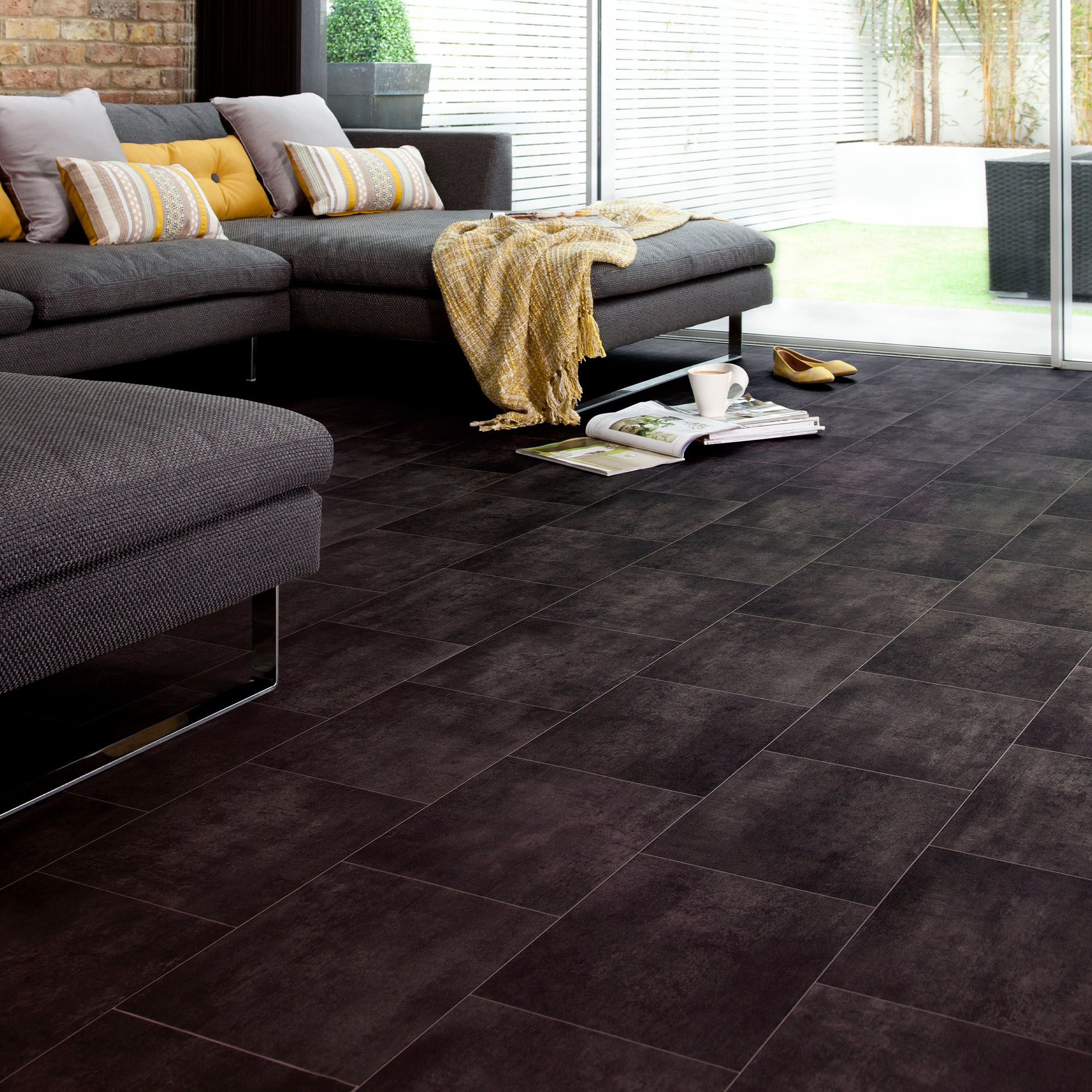 Colours Vinyl Rolls Slate Stone Effect Vinyl Flooring, 4M² | Compare The Build