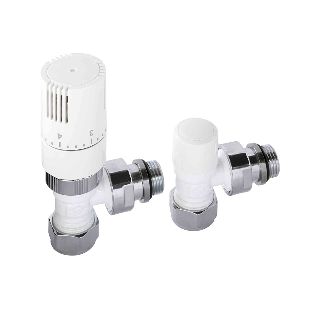 Nordic Thermostatic Valves, Modern K, White Angled Price Comparisons | Compare The Build