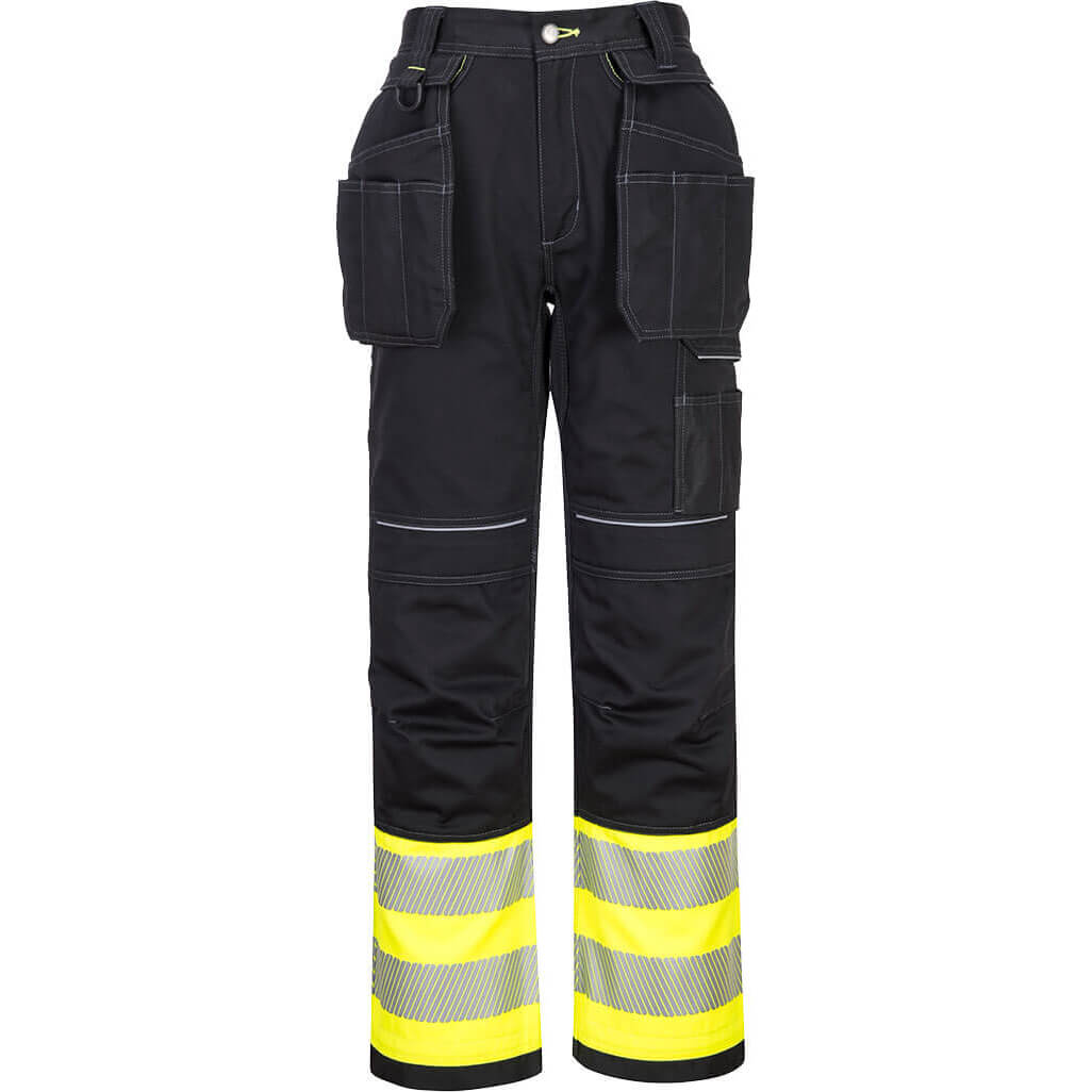 Portwest PW30 Hi Vis Class 1 Holster Trousers Yellow / Black 46" 31" | Compare The Build