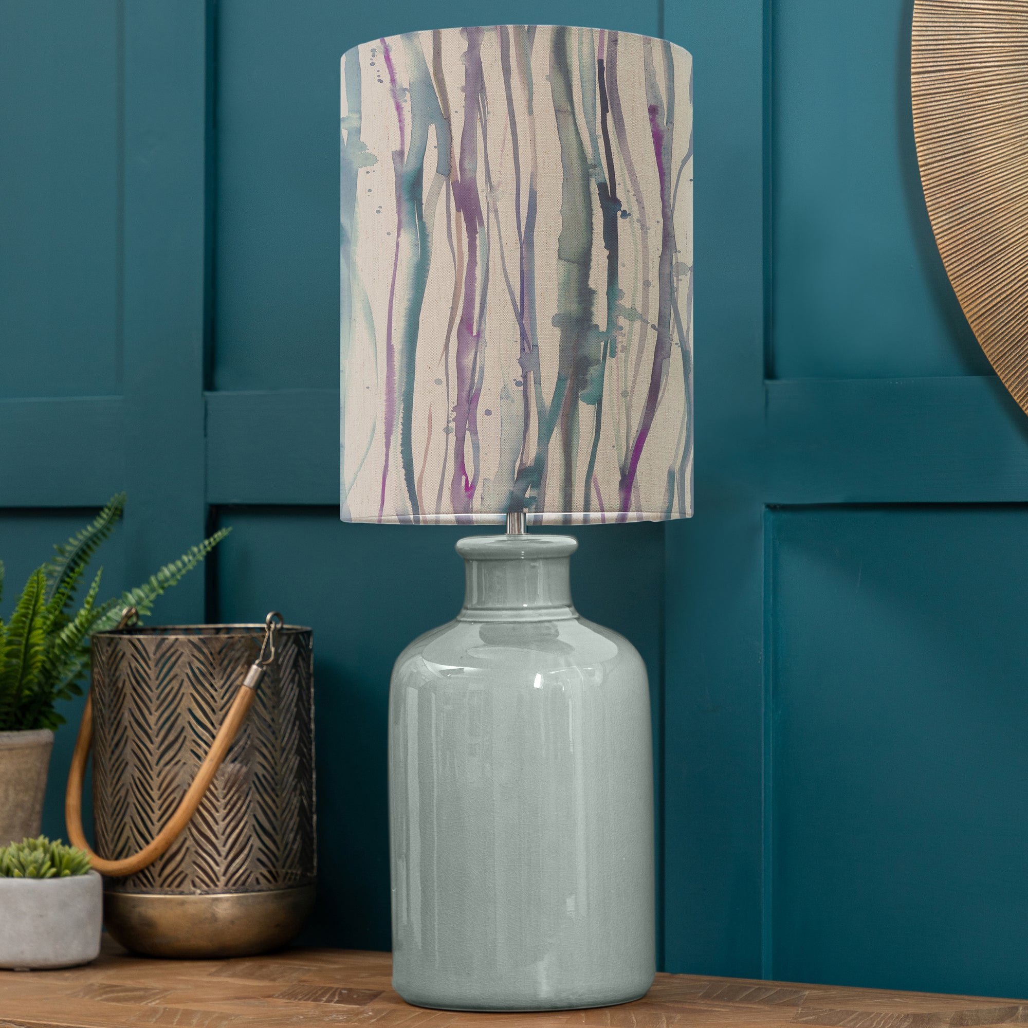 Elspeth Table Lamp with Falls Shade Falls Indigo Blue | Compare The Build