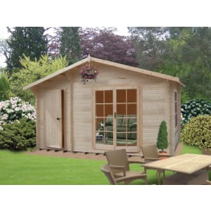 Shire Bourne 14 x 8ft Double Door Log Cabin including Storage Room with Assembly Price Comparisons | Compare The Build