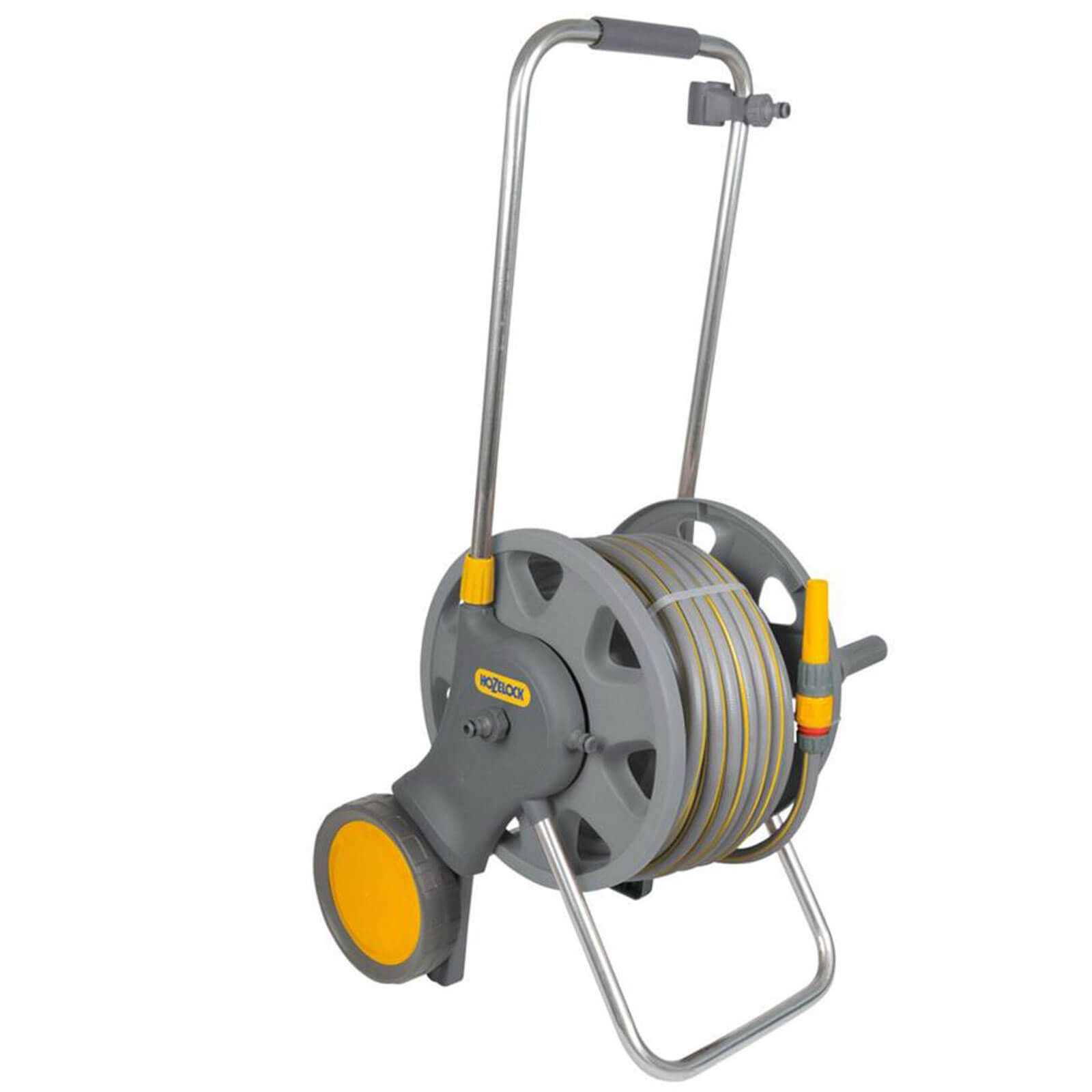 Hozelock Large Wheel Hose Reel Cart 1/2" / 12.5mm 50m Grey & Yellow Price Comparisons | Compare The Build