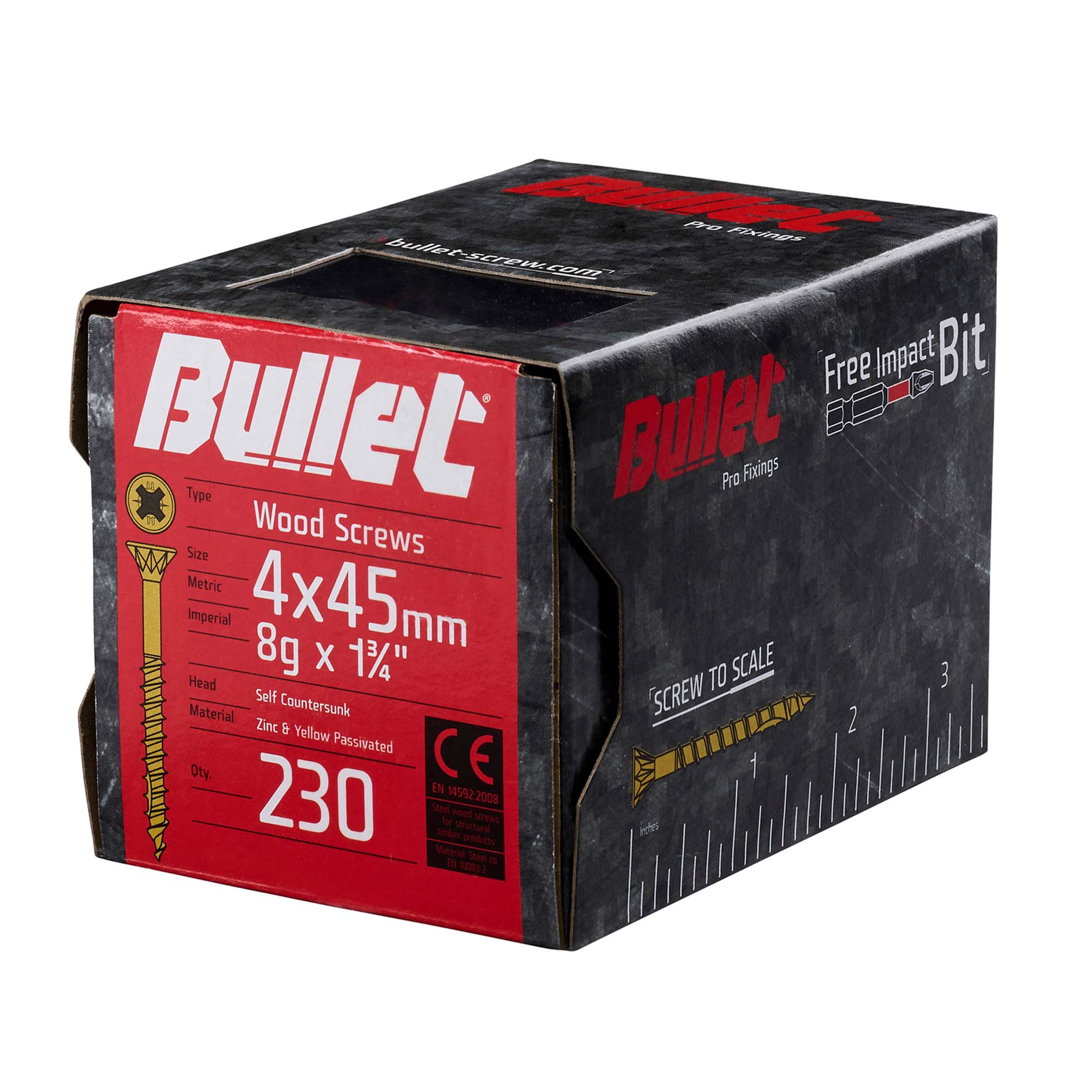 Bullet 4.0 x 45mm Gold Wood Screw Qty 230 Price Comparisons | Compare The Build