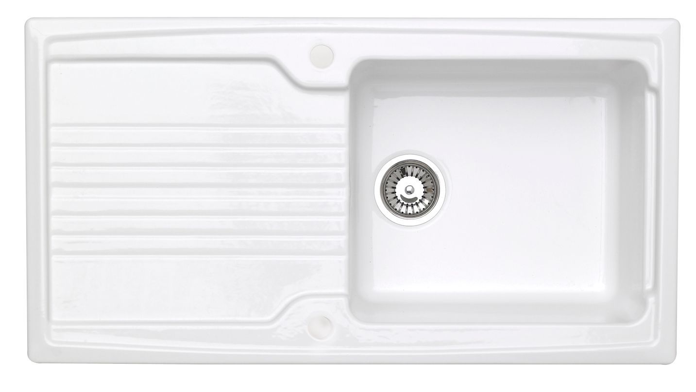 Astracast Equinox Gloss White Ceramic 1 Bowl Sink & Drainer Price Comparisons | Compare The Build