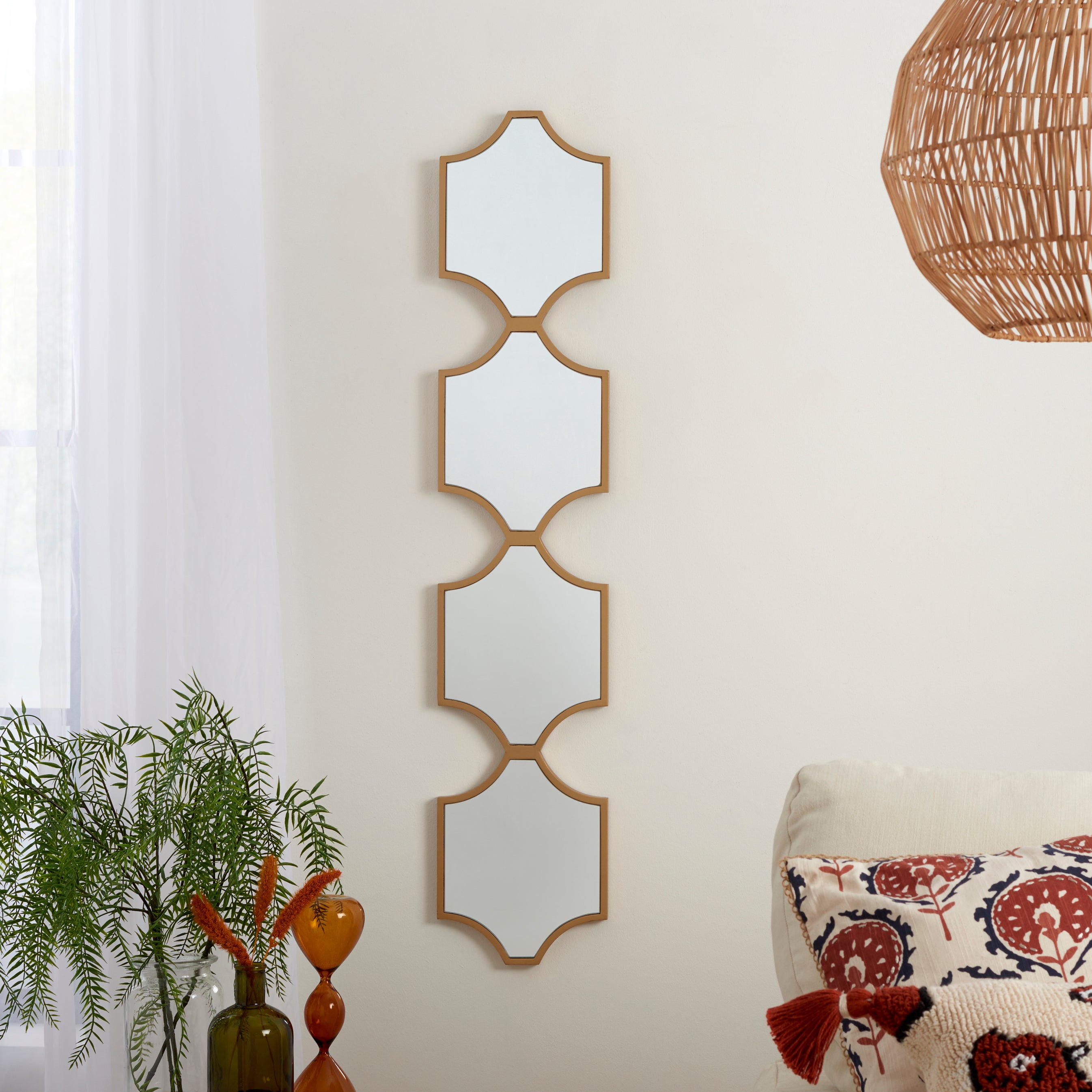 Moroccan Decorative Panel Mirror, 20x100cm Gold Effect | Compare The Build