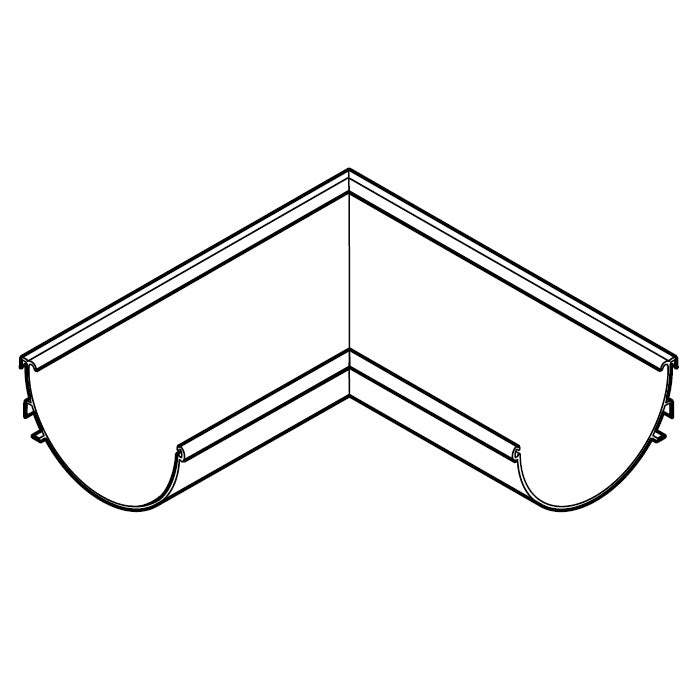 Alumasc Aqualine Half Round 90dg Internal Angle in Metallic Silver - 150mm x 75mm Silver Metallic Matte Aluminium EHR15/IA90A/PPC/9006M Price Comparisons | Compare The Build