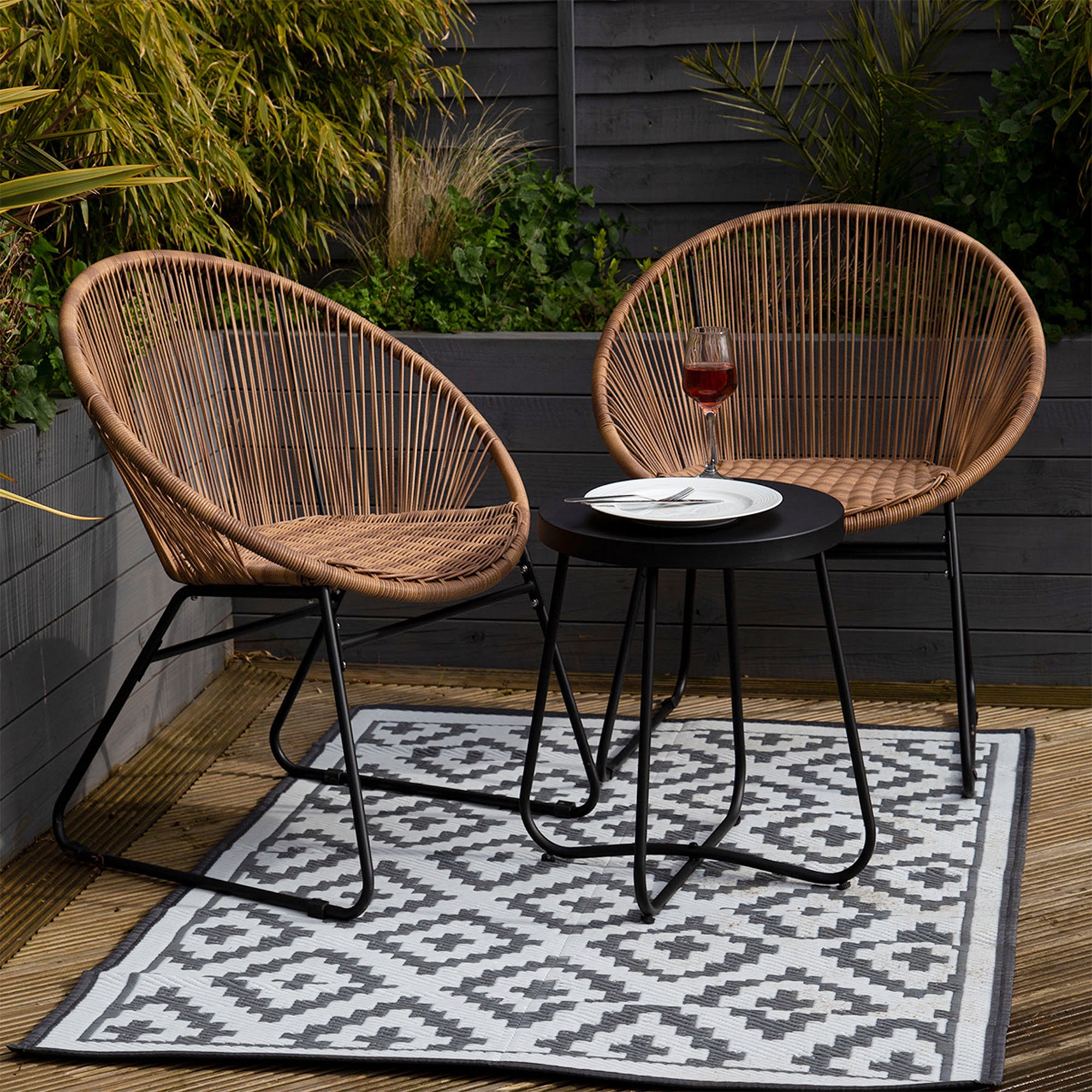 Charles Bentley Zanzibar Tea for Two Bistro Set Natural Price Comparisons | Compare The Build