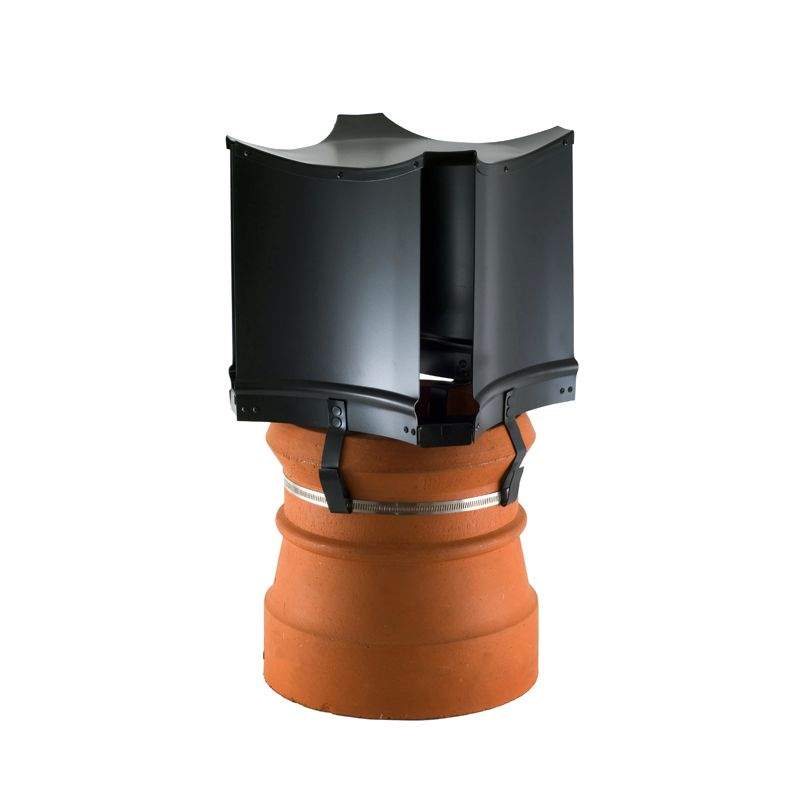 Aerodyne Metal Chimney Cowl Strap Fix Solid Fuel up to 240mm - Black Painted Aluminium Brewer Cowls 10550 Price Comparisons | Compare The Build