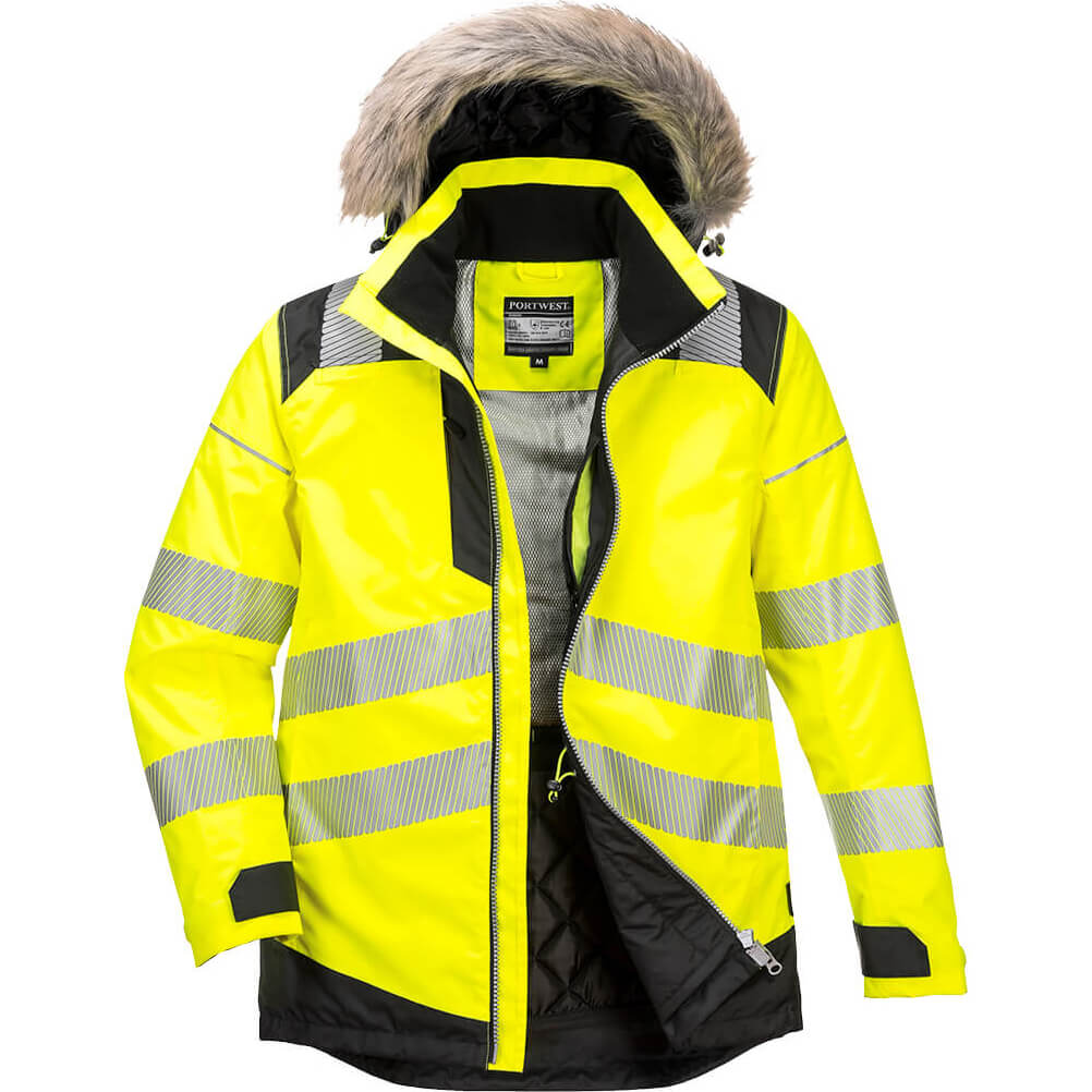 Oxford Weave 300D Class 3 PW3 Hi Vis Winter Parka Jacket Yellow / Black M Price Comparisons | Compare The Build