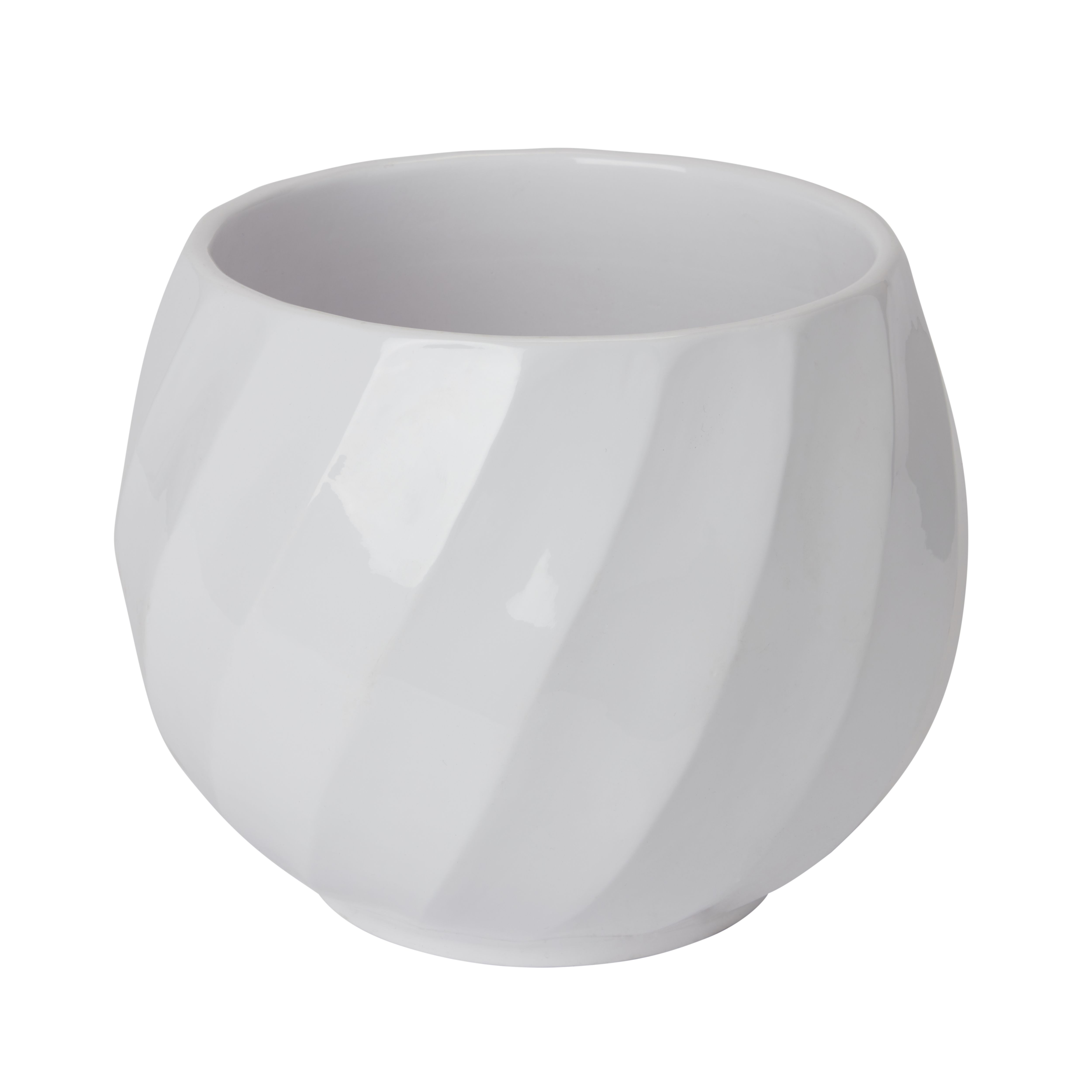 GoodHome White Clay Swirl Circular Plant Pot (Dia)26.5Cm Price Comparisons | Compare The Build