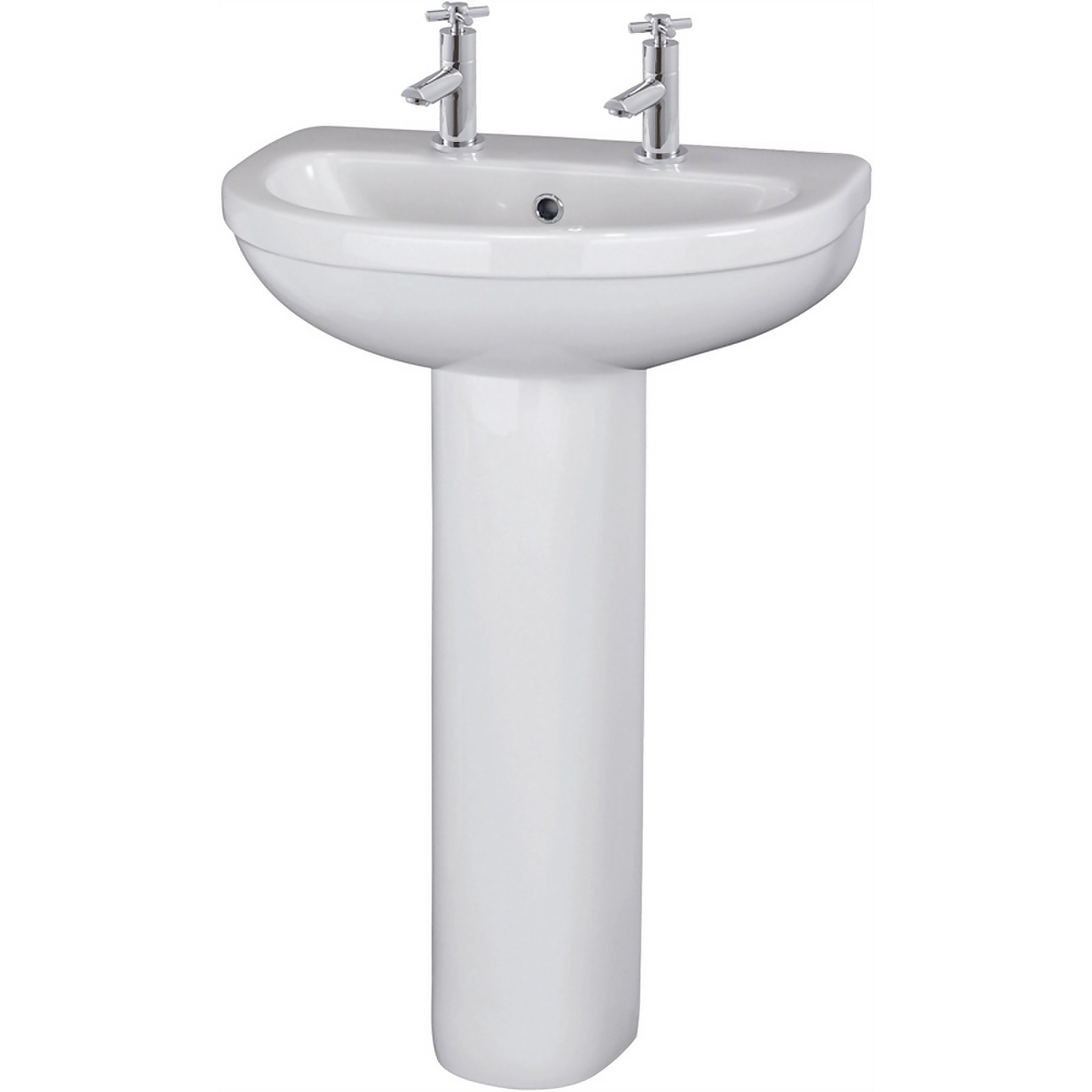 Balterley Vito 2 Tap Hole Basin & Full Pedestal - 550mm Price Comparisons | Compare The Build