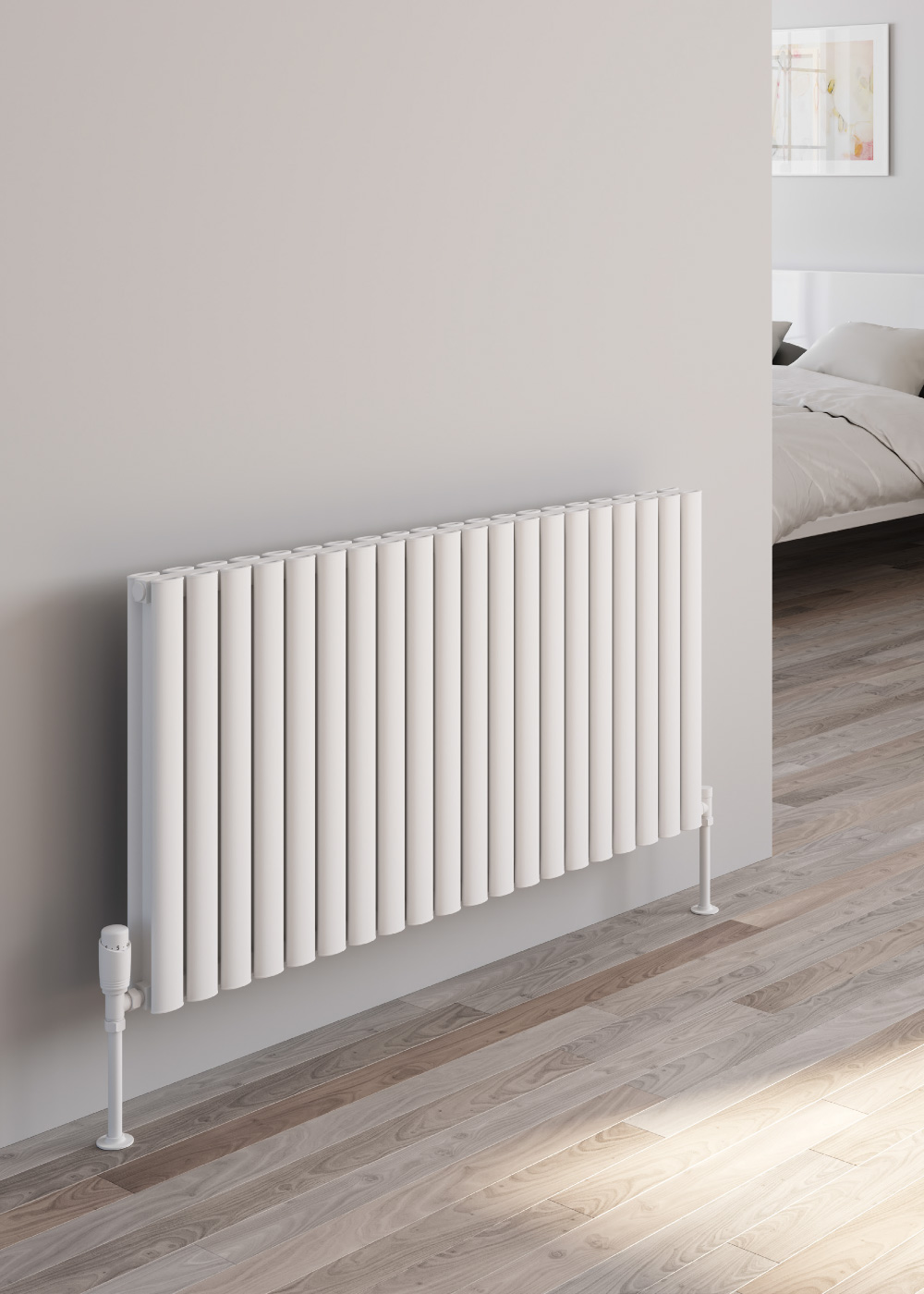 Reina Neval Horizontal Aluminium Designer Radiator, White, 600mm x 404mm Price Comparisons | Compare The Build