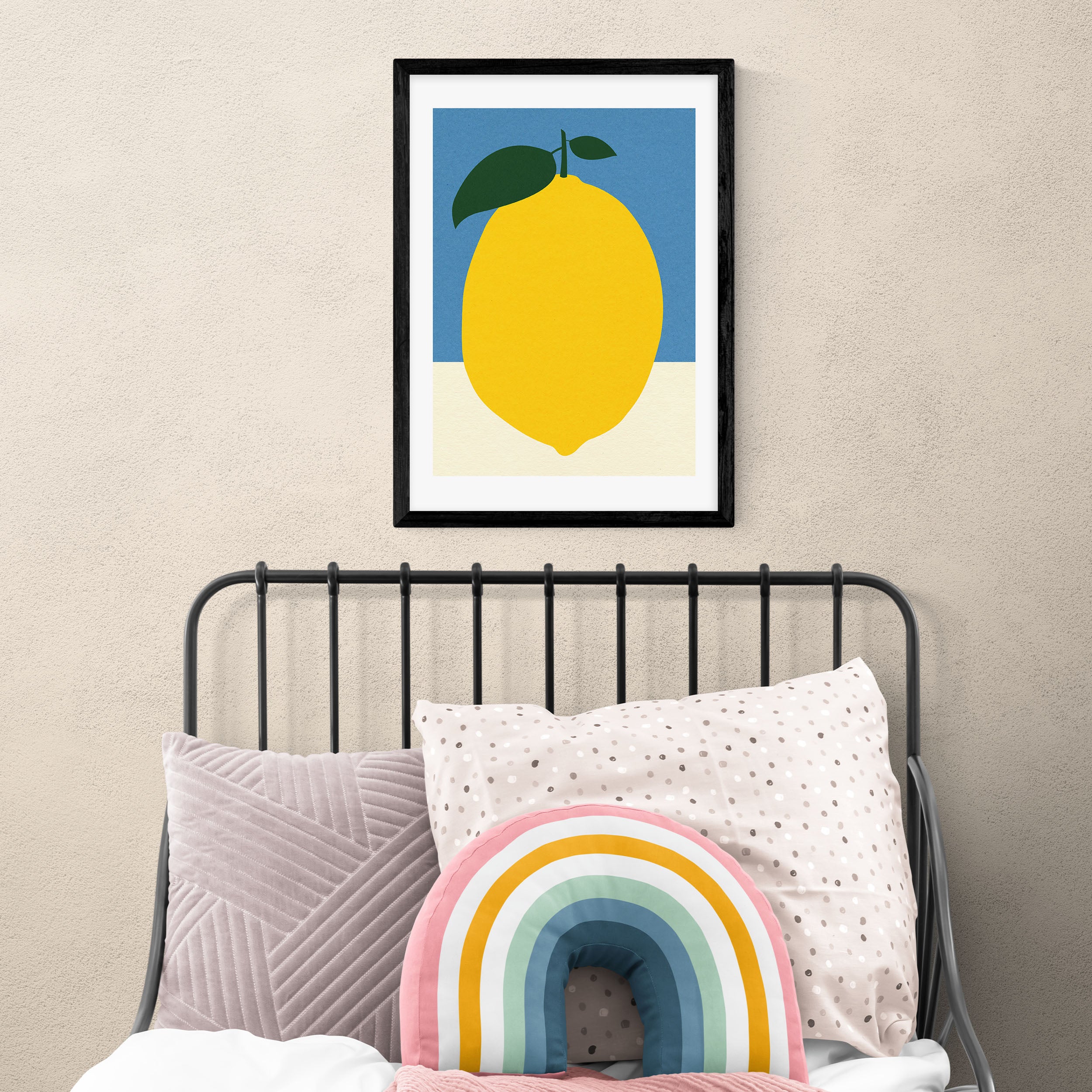 East End Prints Yellow Lemon Print Yellow/Blue/Green | Compare The Build