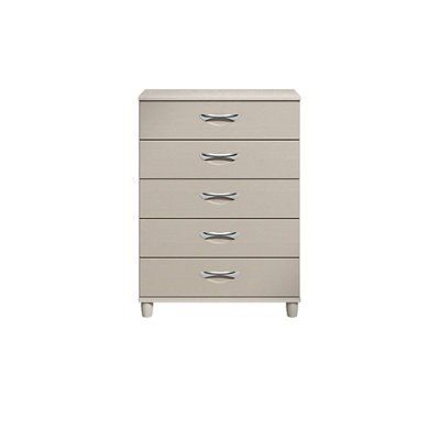 Consort Juno Textured Cashmere Elm Effect 5 Drawer Chest Of Drawers (H)1100mm (W)800mm (D)420mm Price Comparisons | Compare The Build