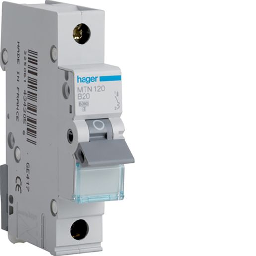 Hager Single Pole 20 A 6 KA B Curve Miniature Circuit Breaker MTN120 Price Comparisons | Compare The Build