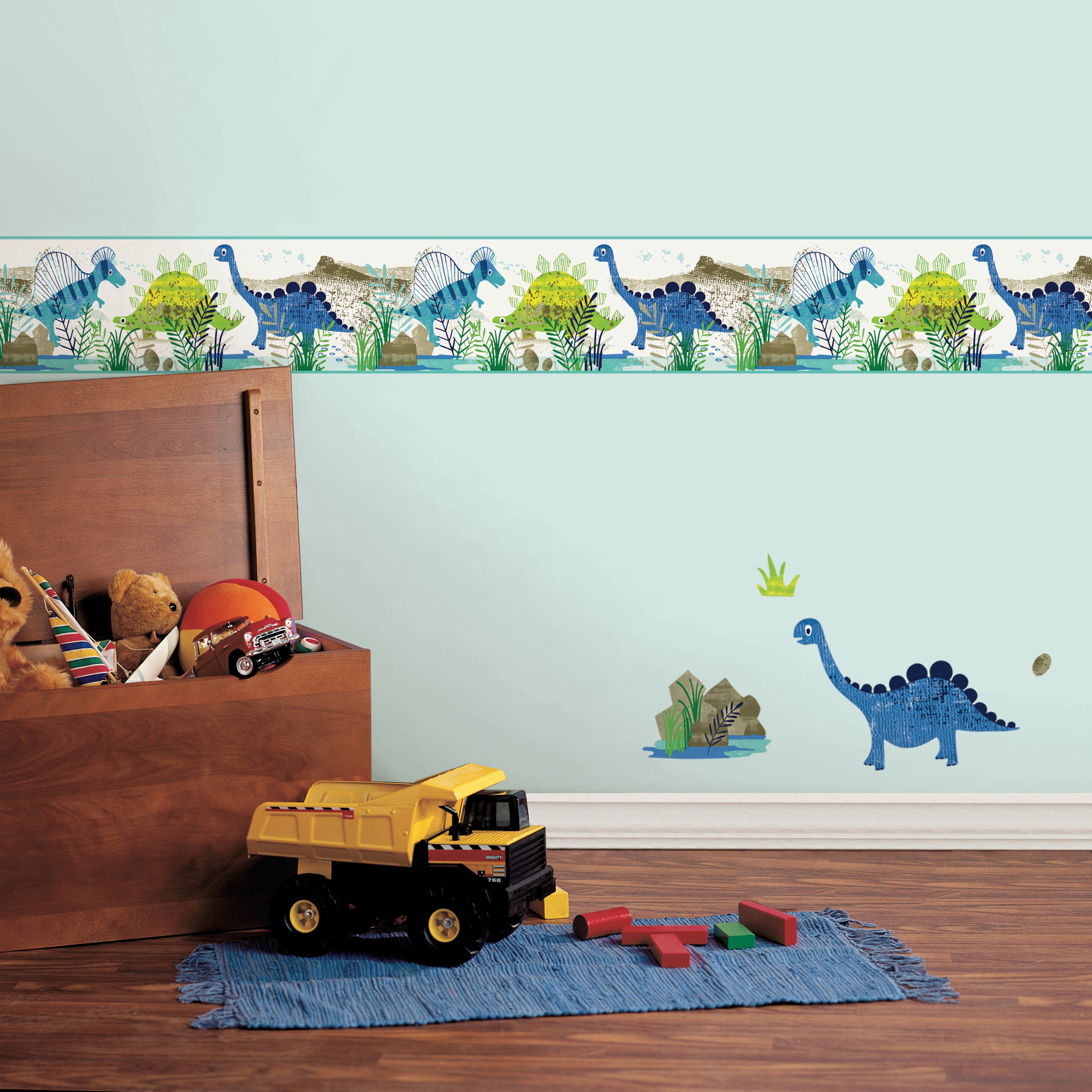 Roar Wallpaper Border Blue Price Comparisons | Compare The Build