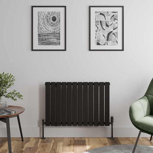 DuraTherm Horizontal Single Flat Panel Designer Radiator - 600 x 908mm Black Price Comparisons | Compare The Build