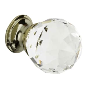 Wickes Faceted 30mm Glass Door Knob - Brass - Pack of 4 | Compare The Build