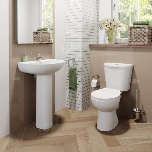 Essentials Modern Toilet and Bathroom Sink Cloakroom Bathroom Suite | Compare The Build