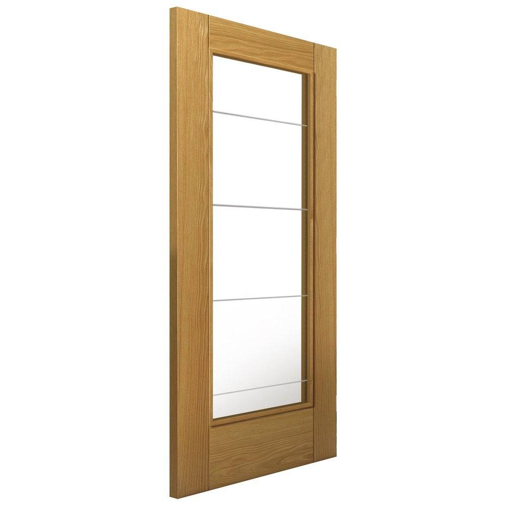 JB Kind Internal Oak Veneer Medina Fully Finished 1L Clear Diamond Cut Door 2040mm x 826mm x 40mm (80.3" x 32.5") Price Comparisons | Compare The Build