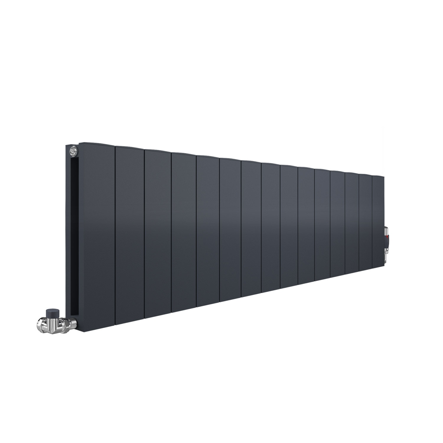 Apollo Magenta Aluminum Horizontal Radiator, Anthracite Flat, 300mm x 1435mm | Compare The Build