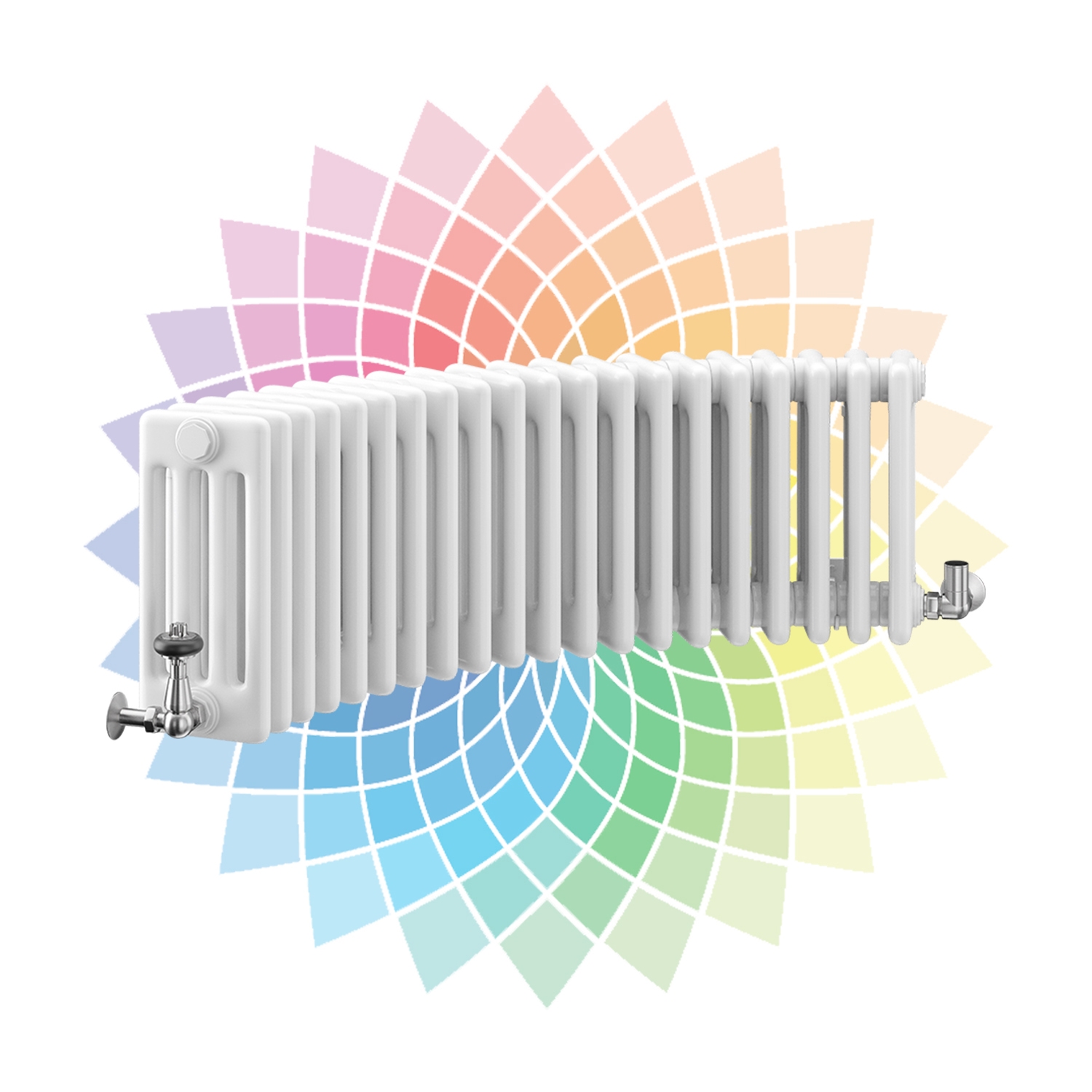 Nordic 4 Column Curved Horizontal Radiator, Custom Colour, 300mm x 1374mm | Compare The Build