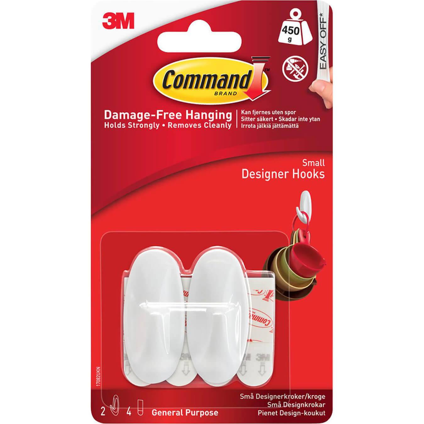 Command Adhesive Strip Designer Hook White S Pack of 2 | Compare The Build