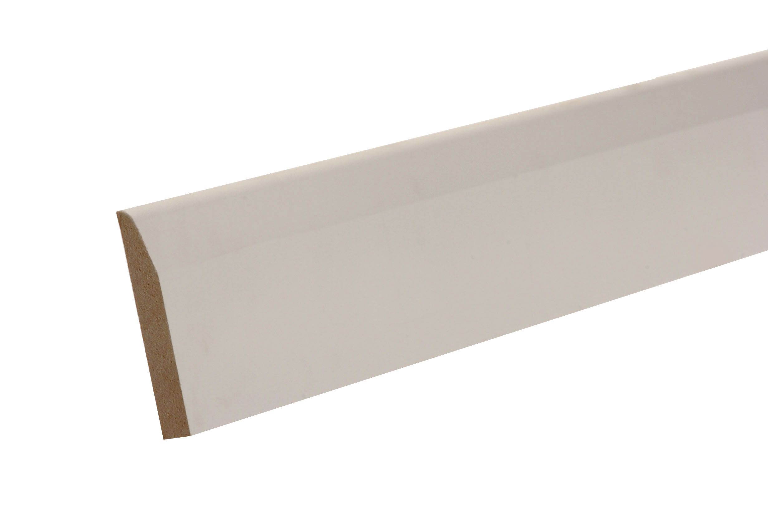 Primed White MDF Chamfered Skirting board (L)2.4m (W)119mm (T)14.5mm, Pack of 4 | Compare The Build