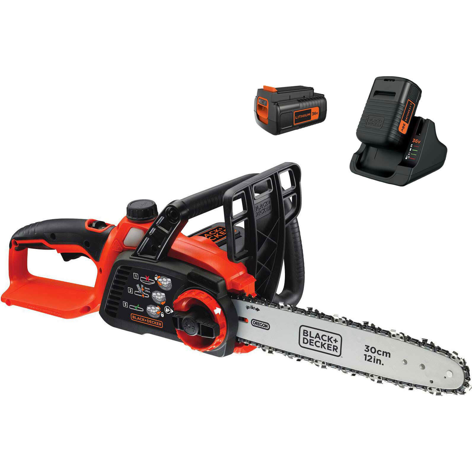 Black and Decker GKC3630L 36v Cordless Chainsaw 300mm 2 x 2ah Li-ion Charger Price Comparisons | Compare The Build